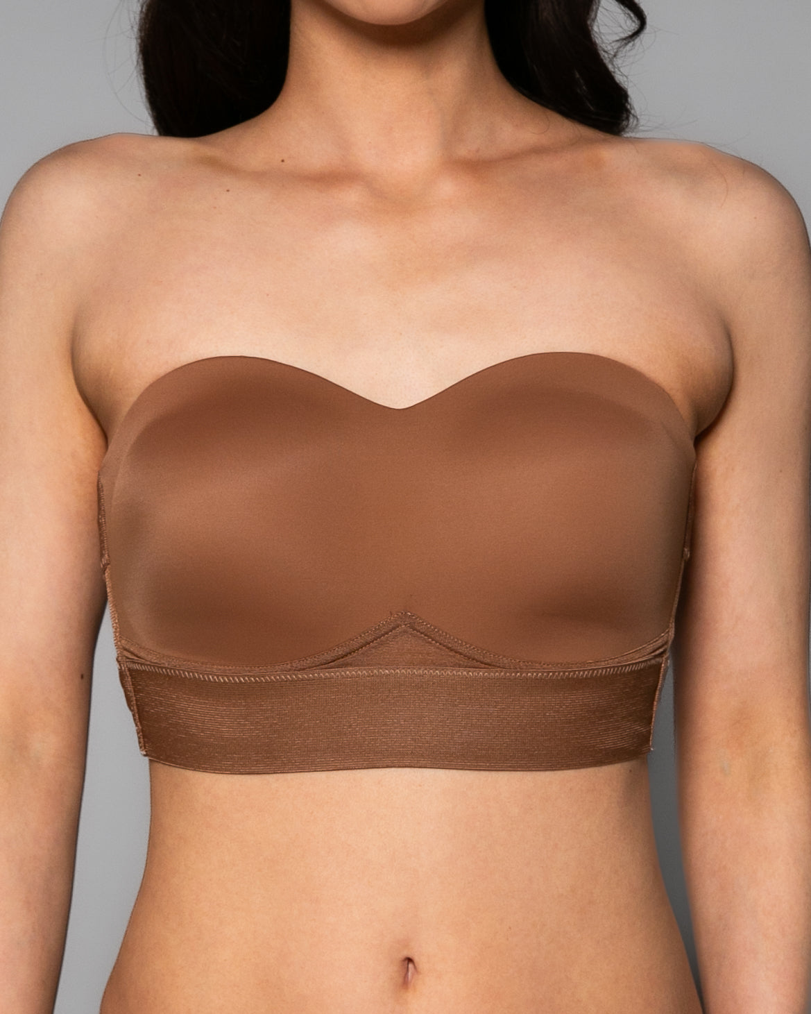 Mahogany Molded Cup Convertible Strapless Bra by Rhonda Shear — alternate view, wire-free strapless bra
