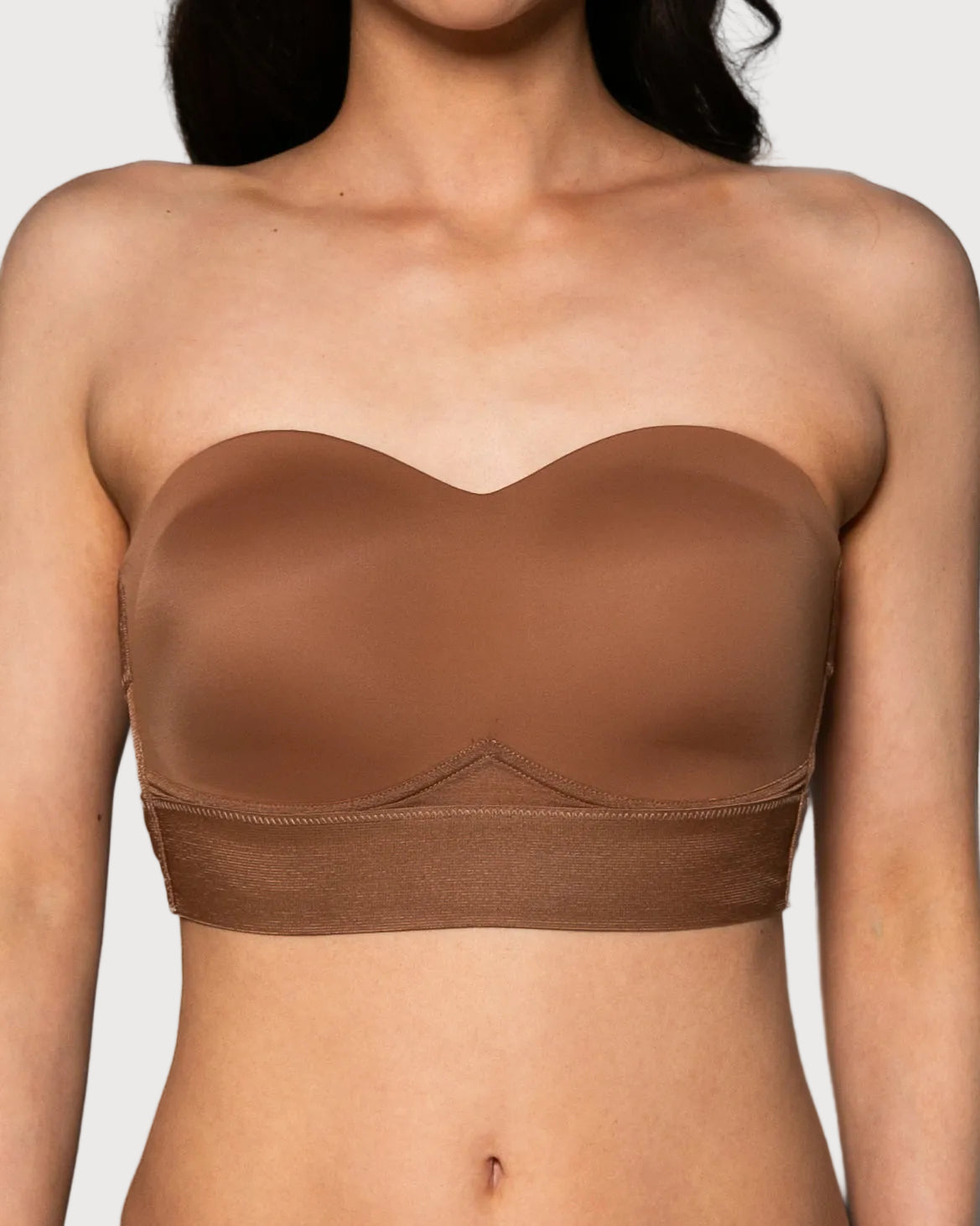 Mahogany Molded Cup Convertible Strapless Bra by Rhonda Shear — alternate view, wire-free strapless bra