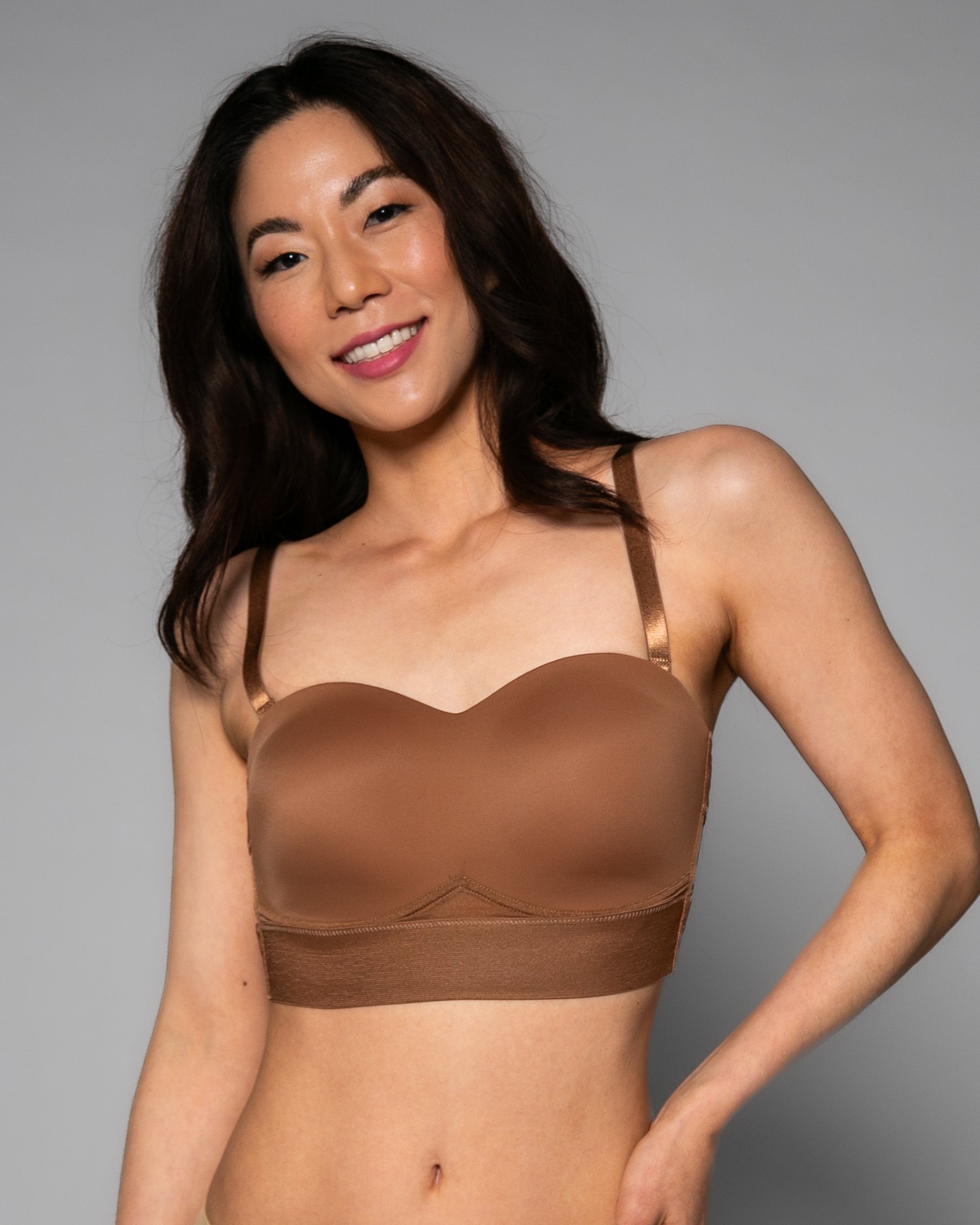 Mahogany Molded Cup Convertible Strapless Bra by Rhonda Shear — alternate view, wire-free strapless bra