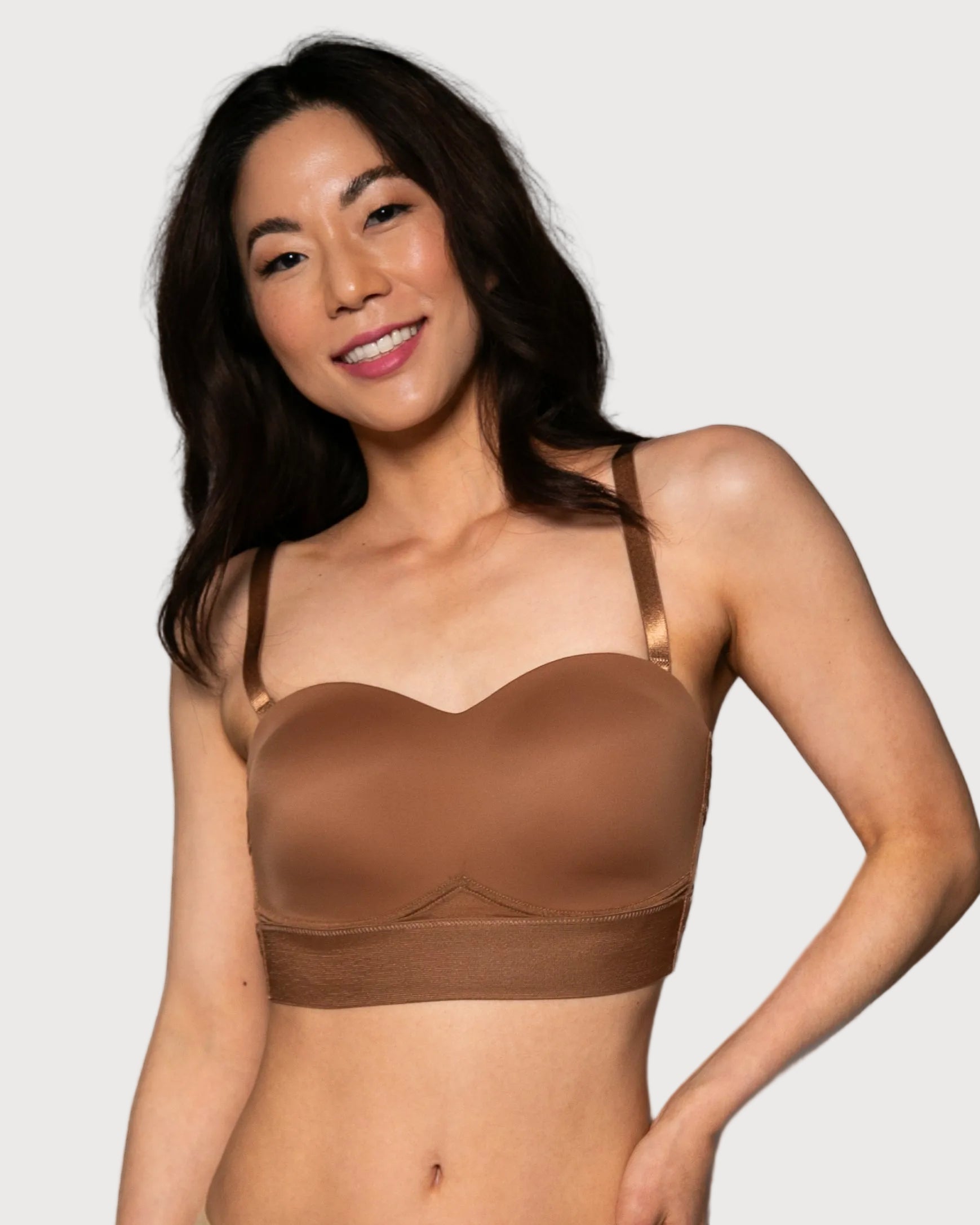 Mahogany Molded Cup Convertible Strapless Bra by Rhonda Shear — alternate view, wire-free strapless bra