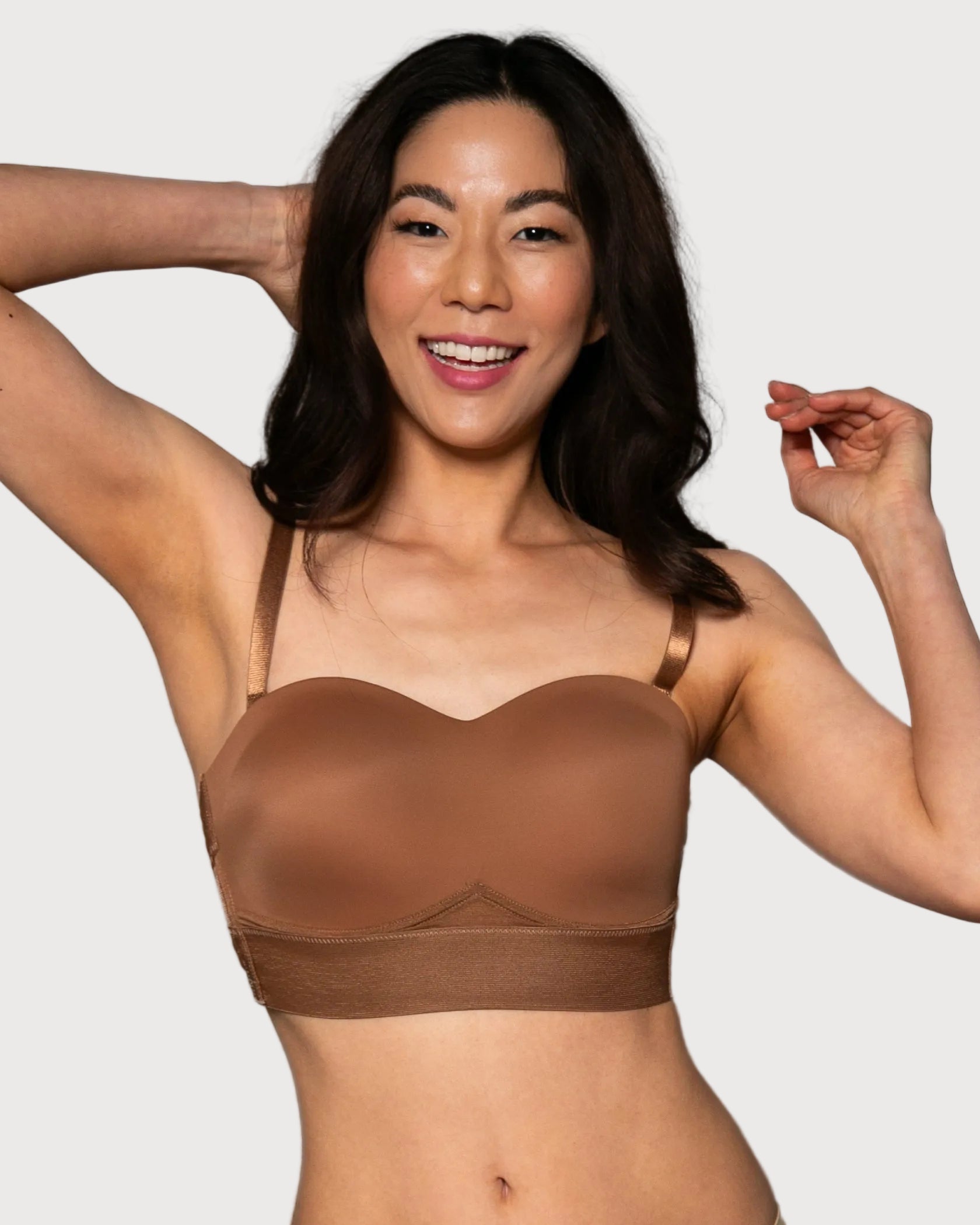 Mahogany Molded Cup Convertible Strapless Bra by Rhonda Shear — alternate view, wire-free strapless bra