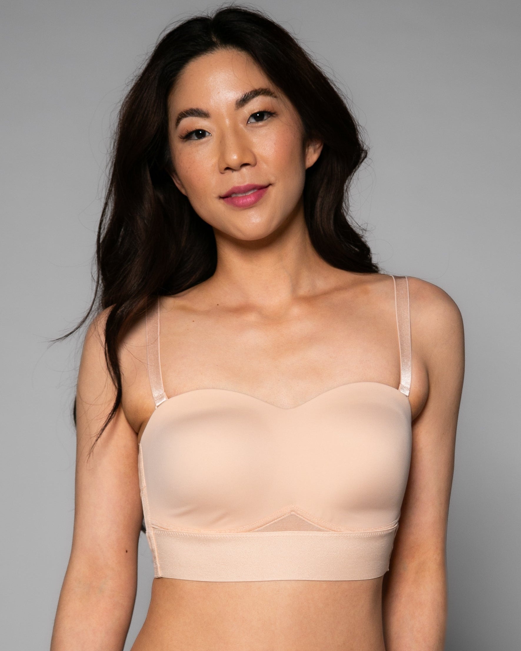 Pink Beige Molded Cup Convertible Strapless Bra by Rhonda Shear — alternate view, wire-free strapless bra