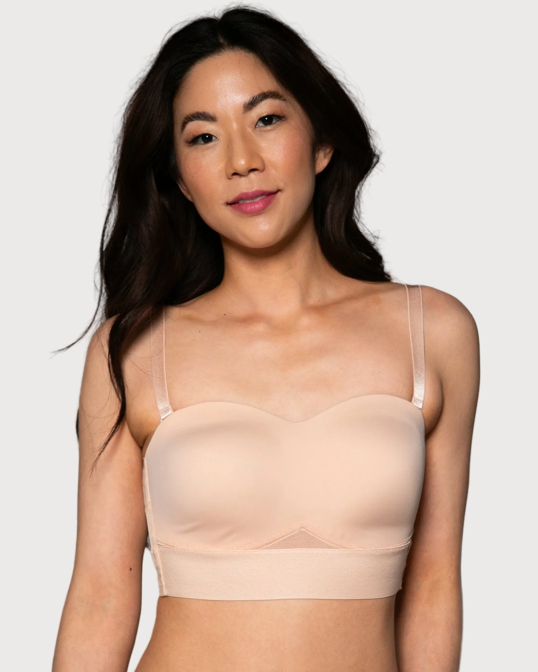 Pink Beige Molded Cup Convertible Strapless Bra by Rhonda Shear — alternate view, wire-free strapless bra
