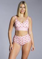0121 butterfly bra front, with elastic under bust - blond woman with a matching set