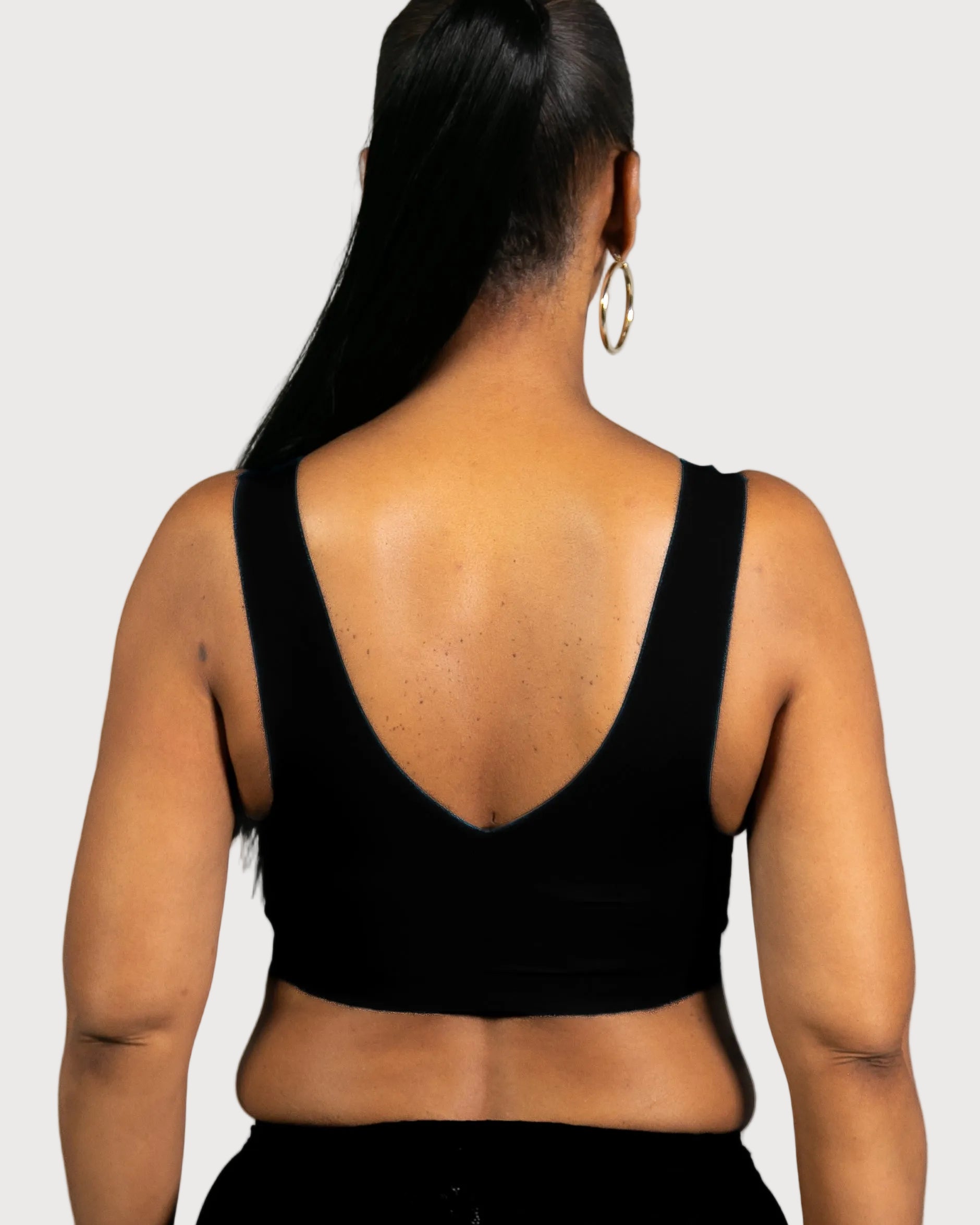 Black Invisible Edge Double Bonded Mesh Bra by Rhonda Shear — alternate view, full-coverage bra