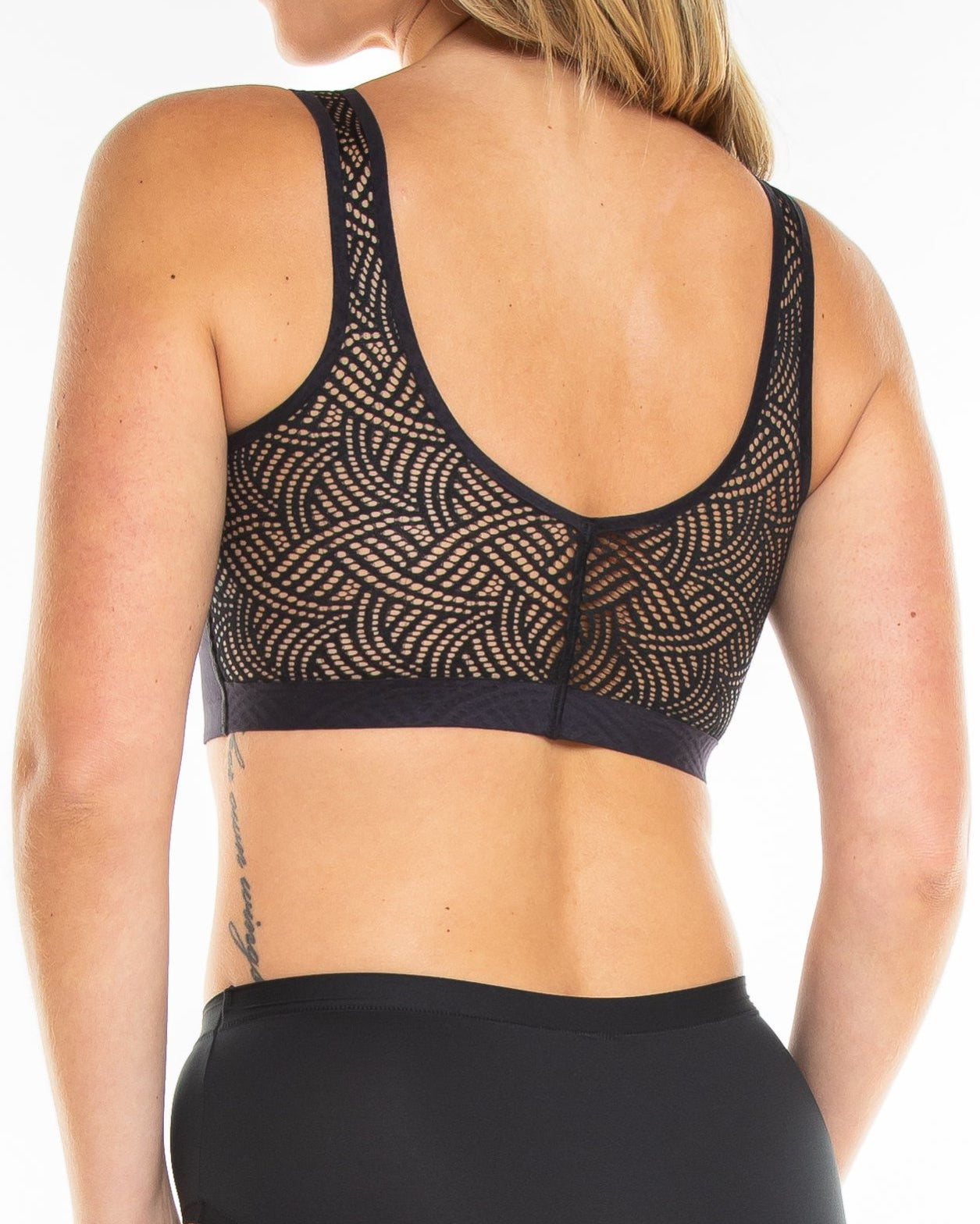 Brushed Fiber Wire Free Bra with Flat Lace Backstyle - style 1682