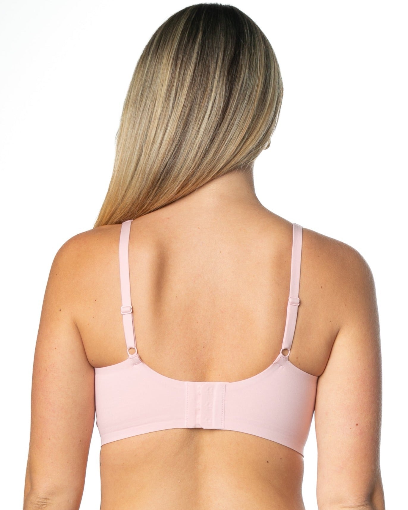 Pink Gel Bra with Back Closure by Rhonda Shear — back view, gel support bra