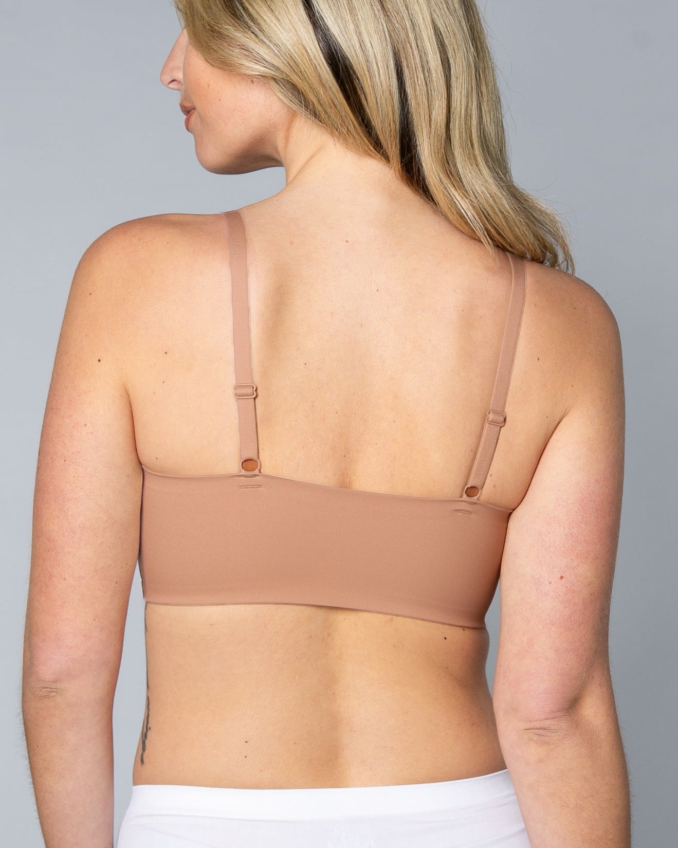 Sienna Gel Bra: No Back Closure by Rhonda Shear — alternate view, gel support bra with removable pads