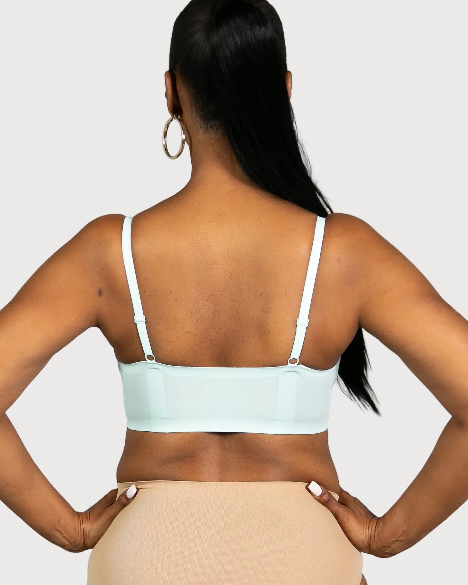 Aqua Perforated Gel Bra with Mesh Detail by Rhonda Shear — alternate view, gel support bra