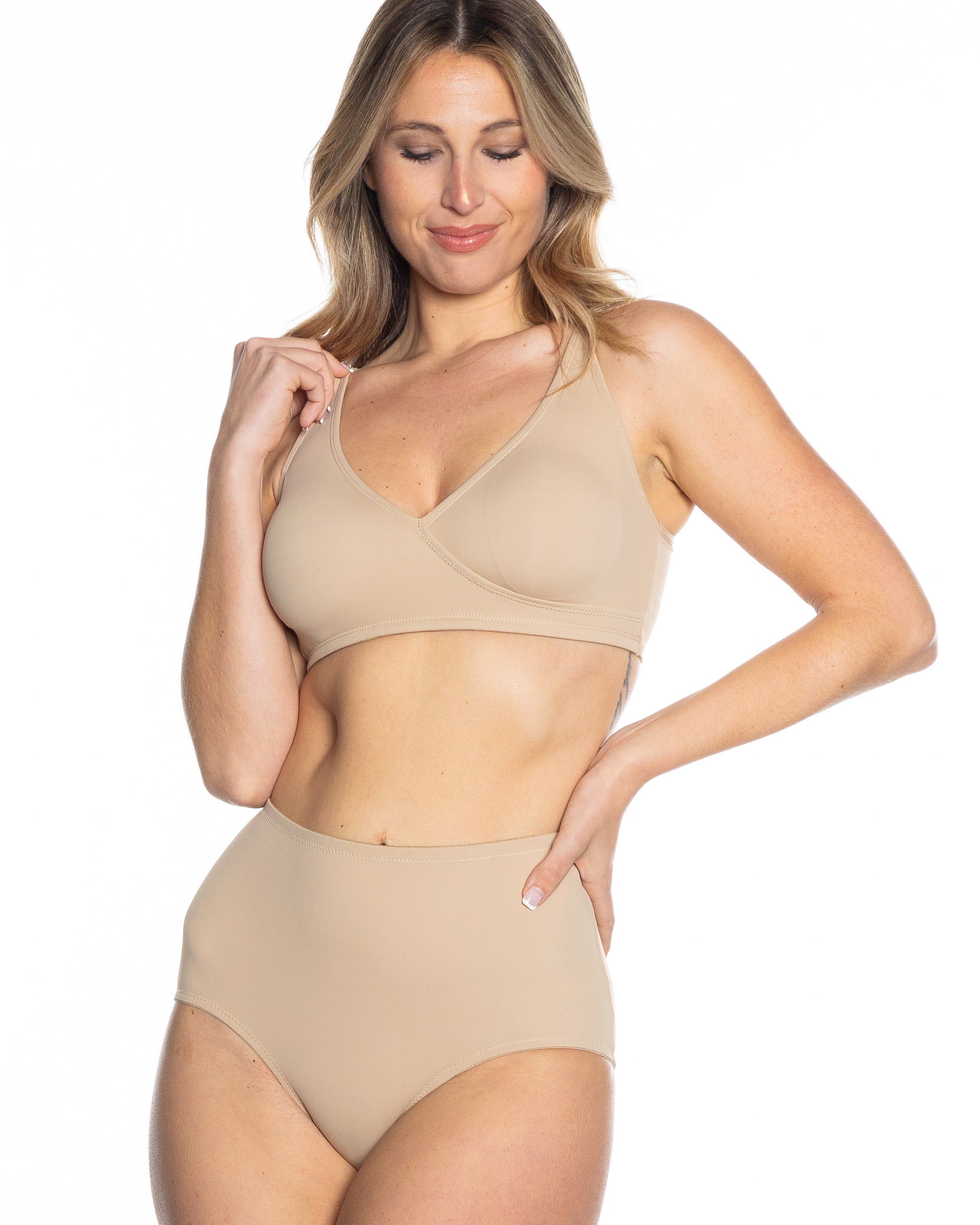 1795 Beige Bra, front picture, wireless bra