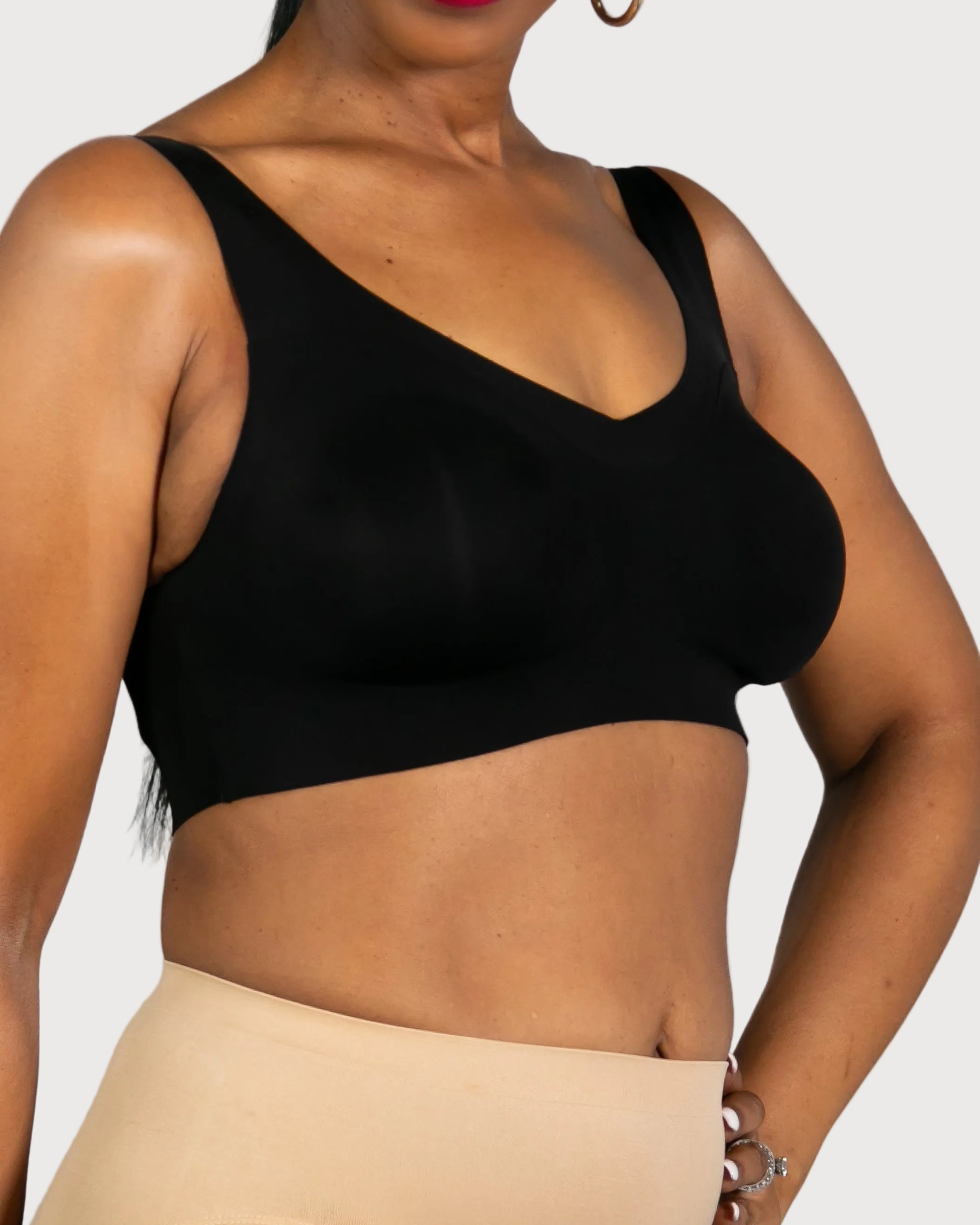 Black Invisible Edge Gel Sweetheart Bra by Rhonda Shear — alternate view, gel support bra