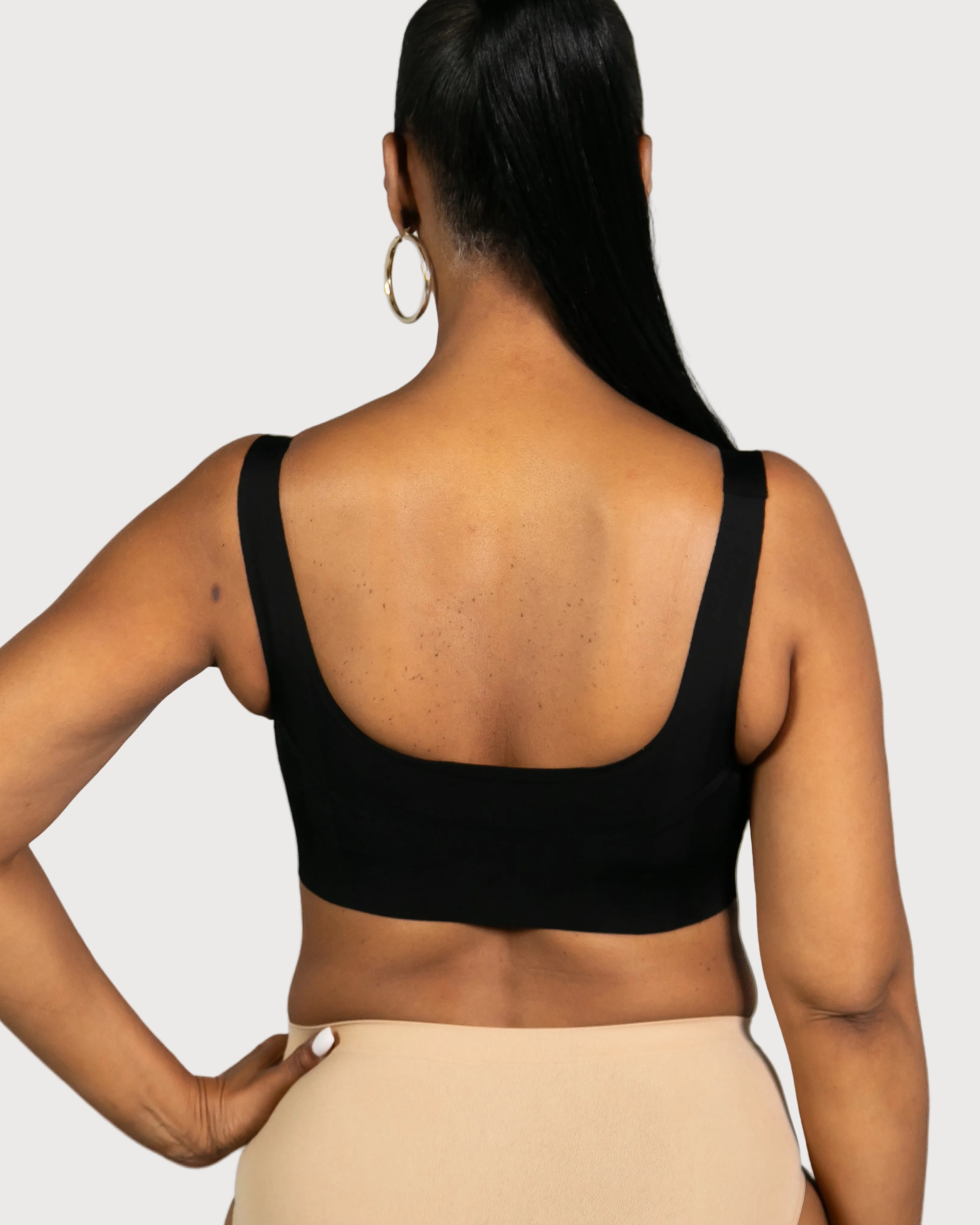 Black Invisible Edge Gel Sweetheart Bra by Rhonda Shear — alternate view, gel support bra