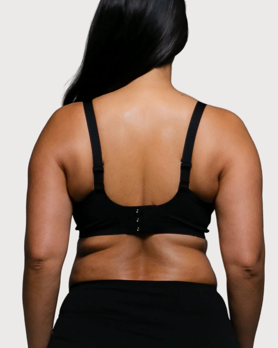 Black Invisible Edge Gel Bra with Lace Inset by Rhonda Shear — alternate view, seamless gel bra