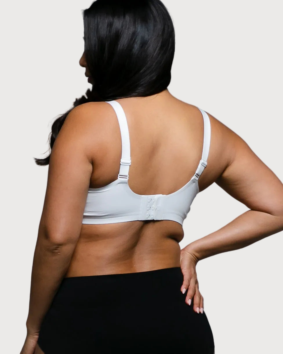 White Invisible Edge Gel Bra with Lace Inset by Rhonda Shear — alternate view, seamless gel bra