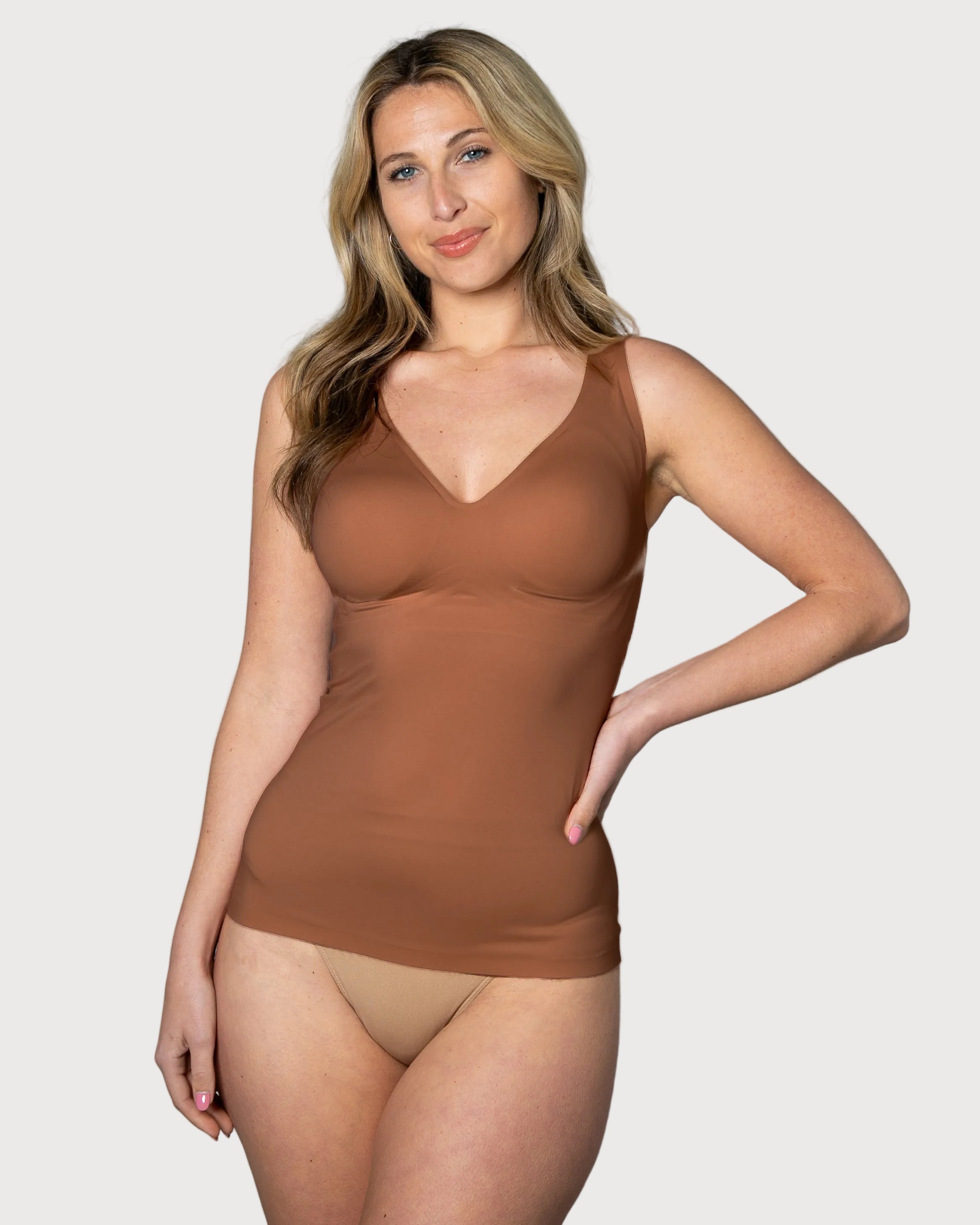 Mahogany Gel Tank with Removable Pads by Rhonda Shear — gel support tank