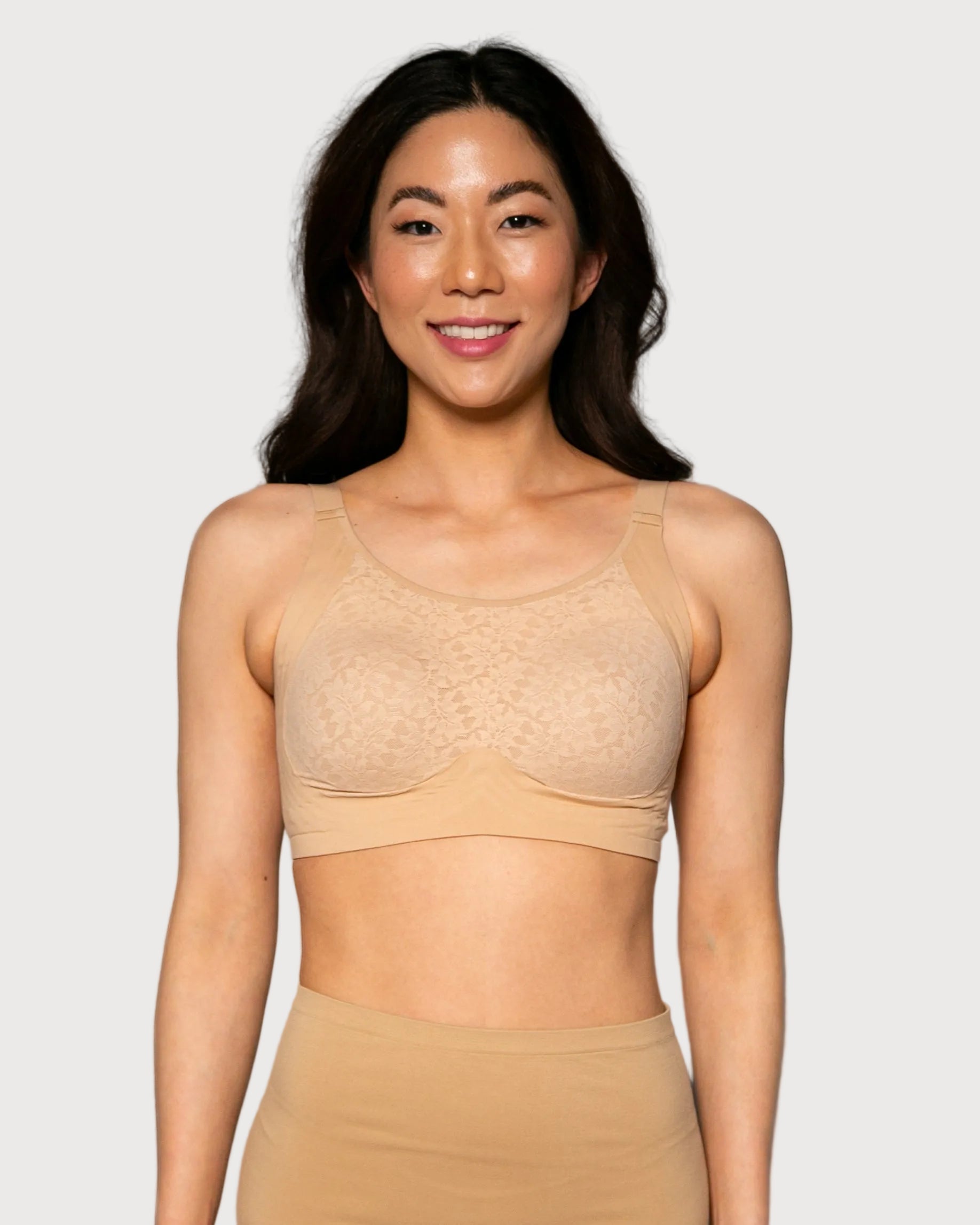 Beige Gel Bra with Lace All Over by Rhonda Shear — alternate view, gel support bra