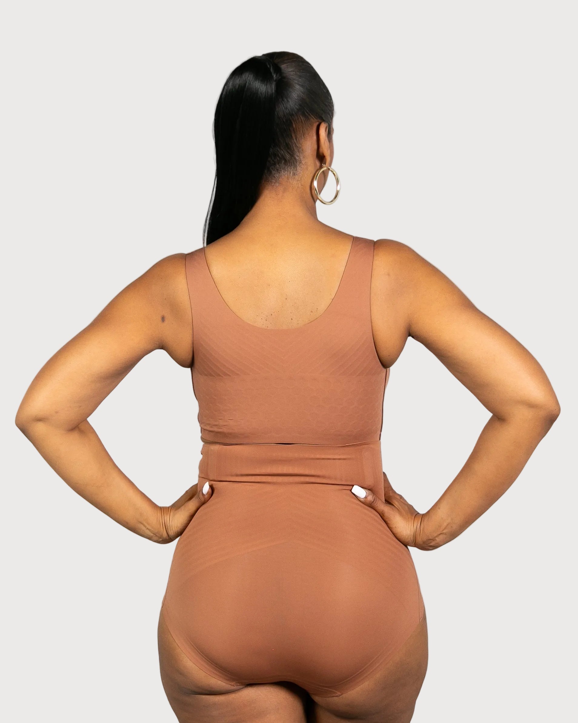 Mahogany Gel Smoothing Control High Waisted Brief by Rhonda Shear — alternate view, shapewear brief
