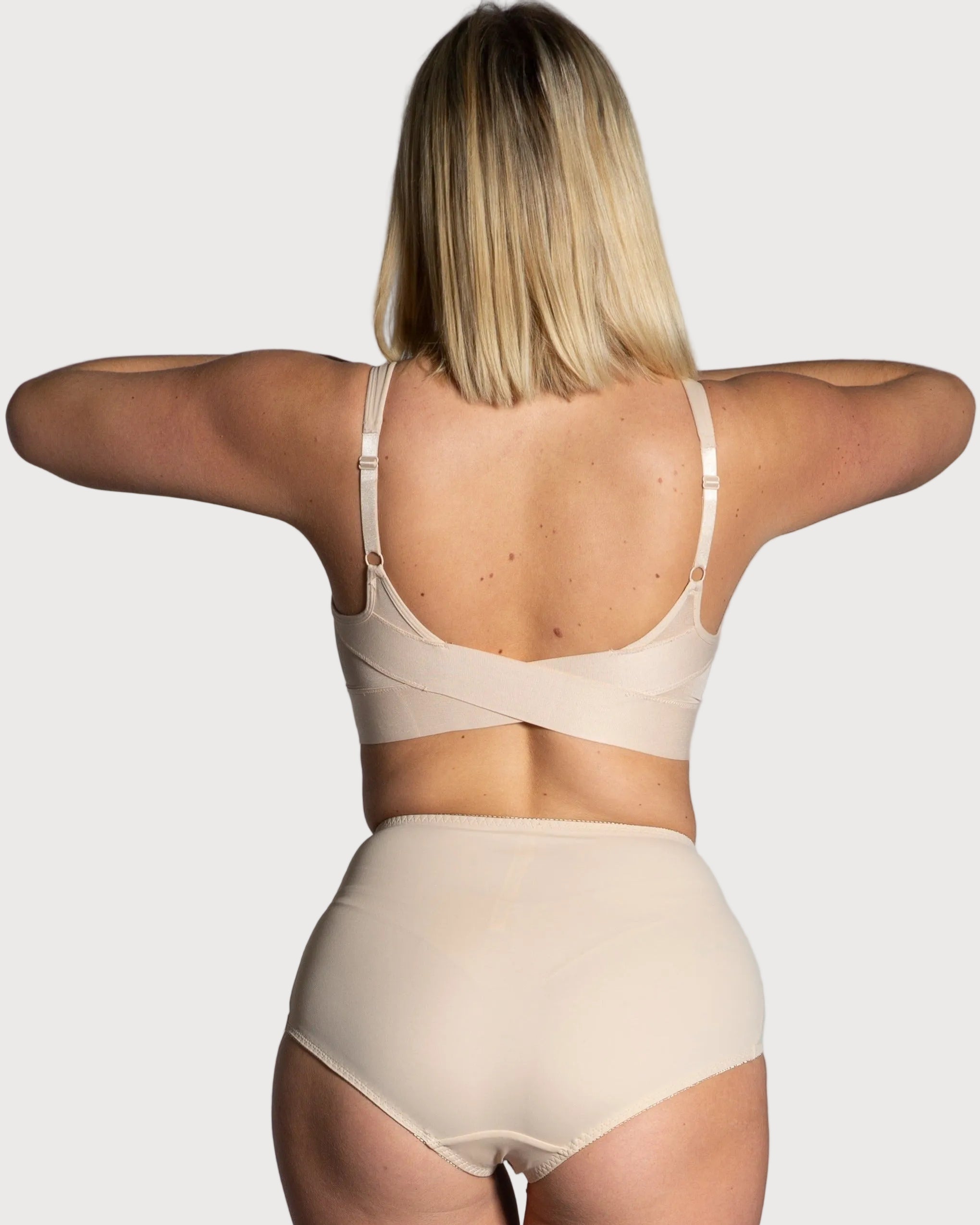 Style 4113-Full Coverage Brief Panty - Beige Back