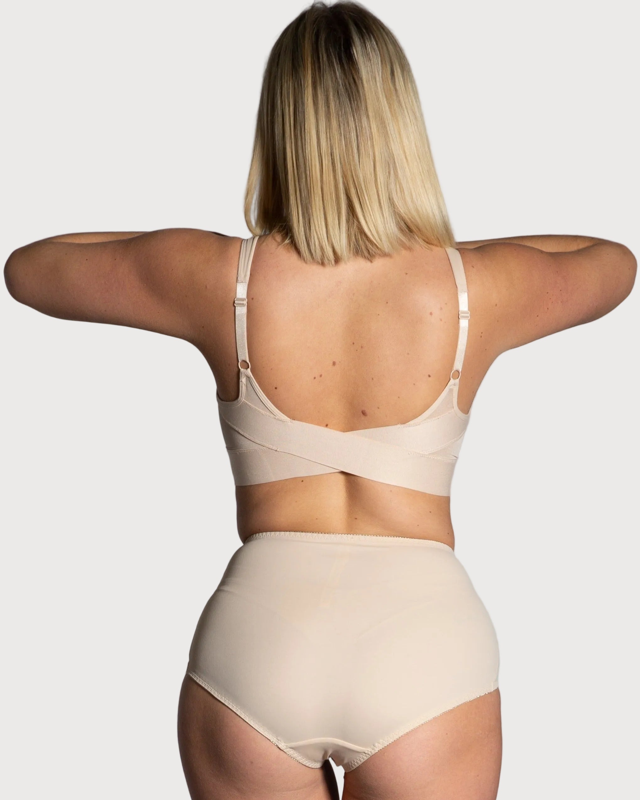 Style 4113-Full Coverage Brief Panty - Beige Back