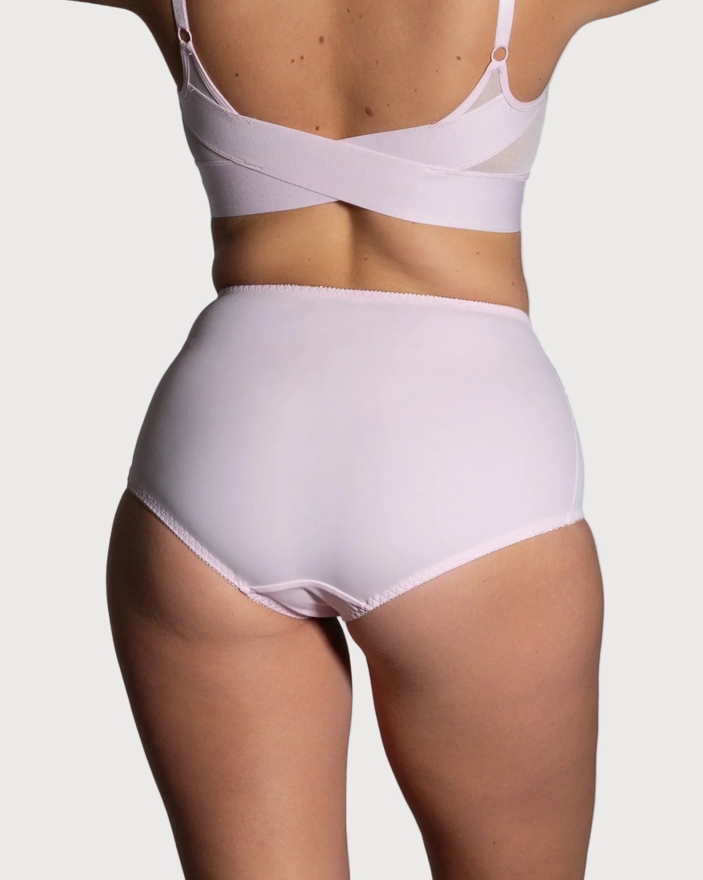 Style 4113-Full Coverage Brief Panty - Back pink