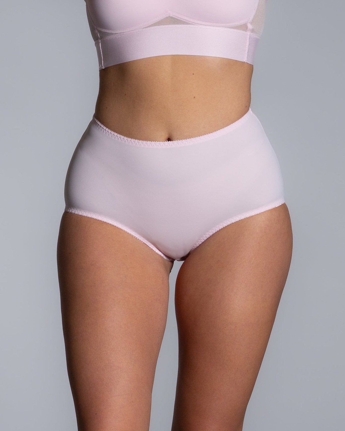Style 4113-Full Coverage Brief Panty - Front Pink