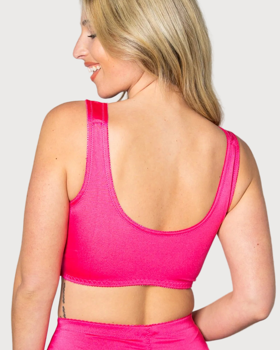 Pin-Up Girl Lace Leisure Bra w/Pads : Electric Pink back