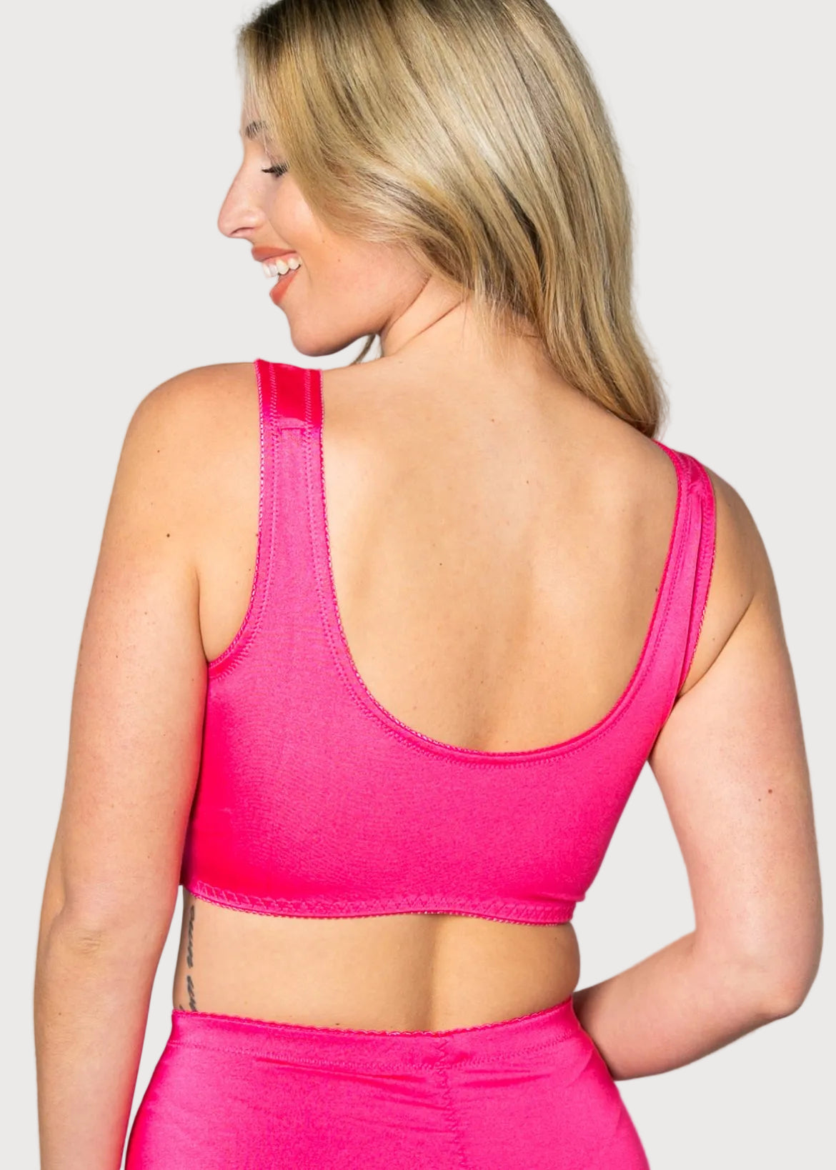 Pin-Up Girl Lace Leisure Bra w/Pads : Electric Pink back