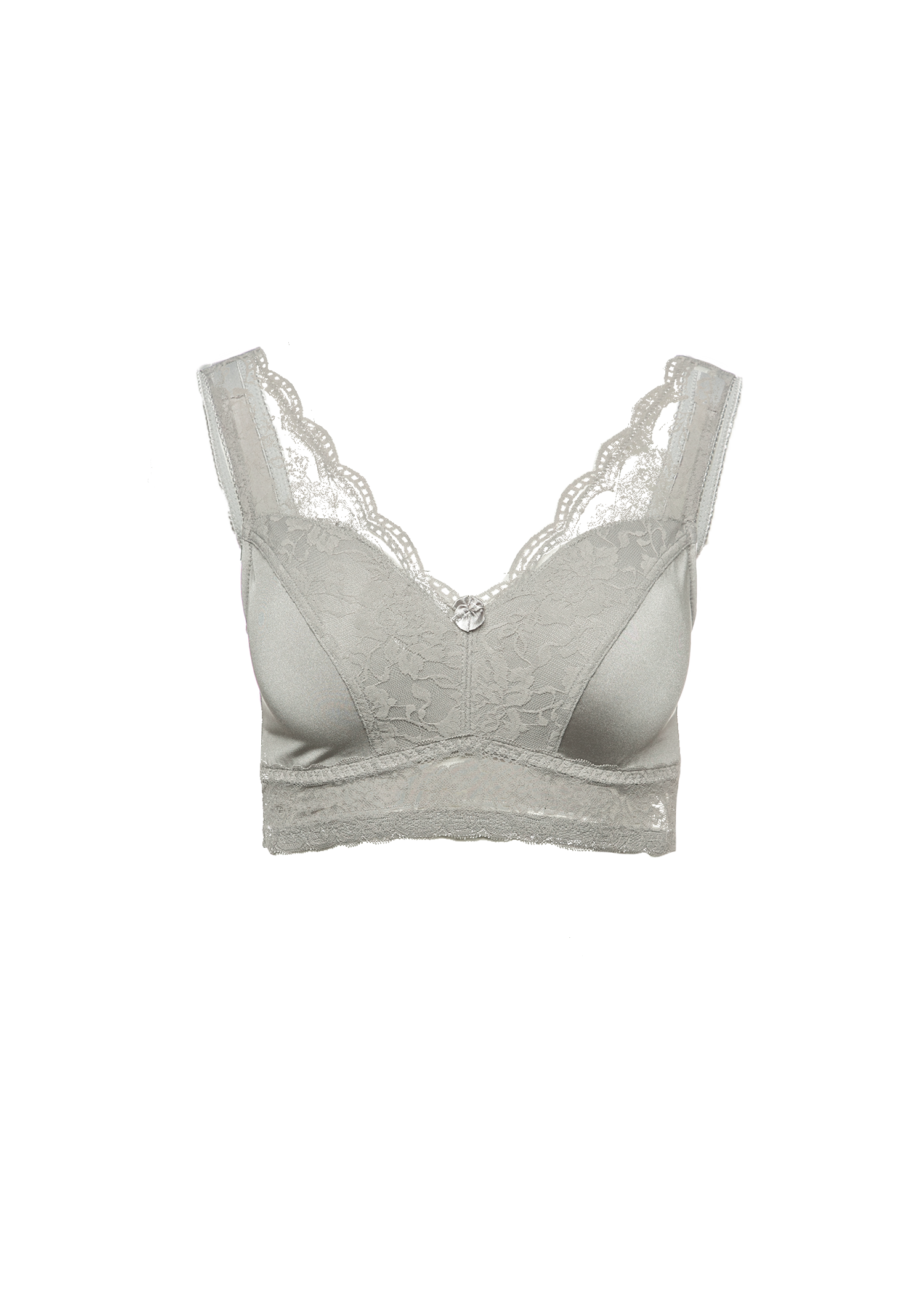 Pin-Up Girl Lace Leisure Bra w/Pads - Grey ghost mannequin