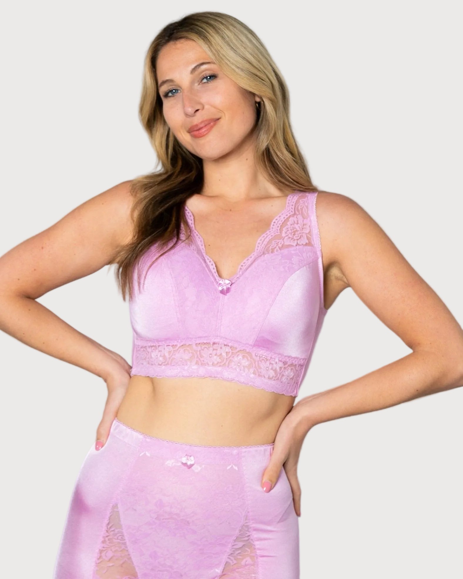 Pin-Up Girl Lace Leisure Bra w/Pads - Lilac front