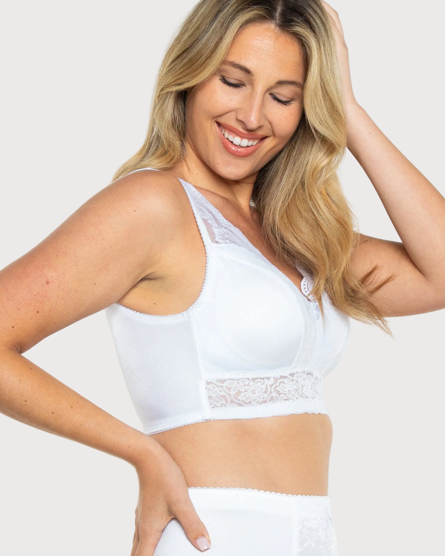 Pin-Up Girl Lace Leisure Bra w/Pads : white side 672P