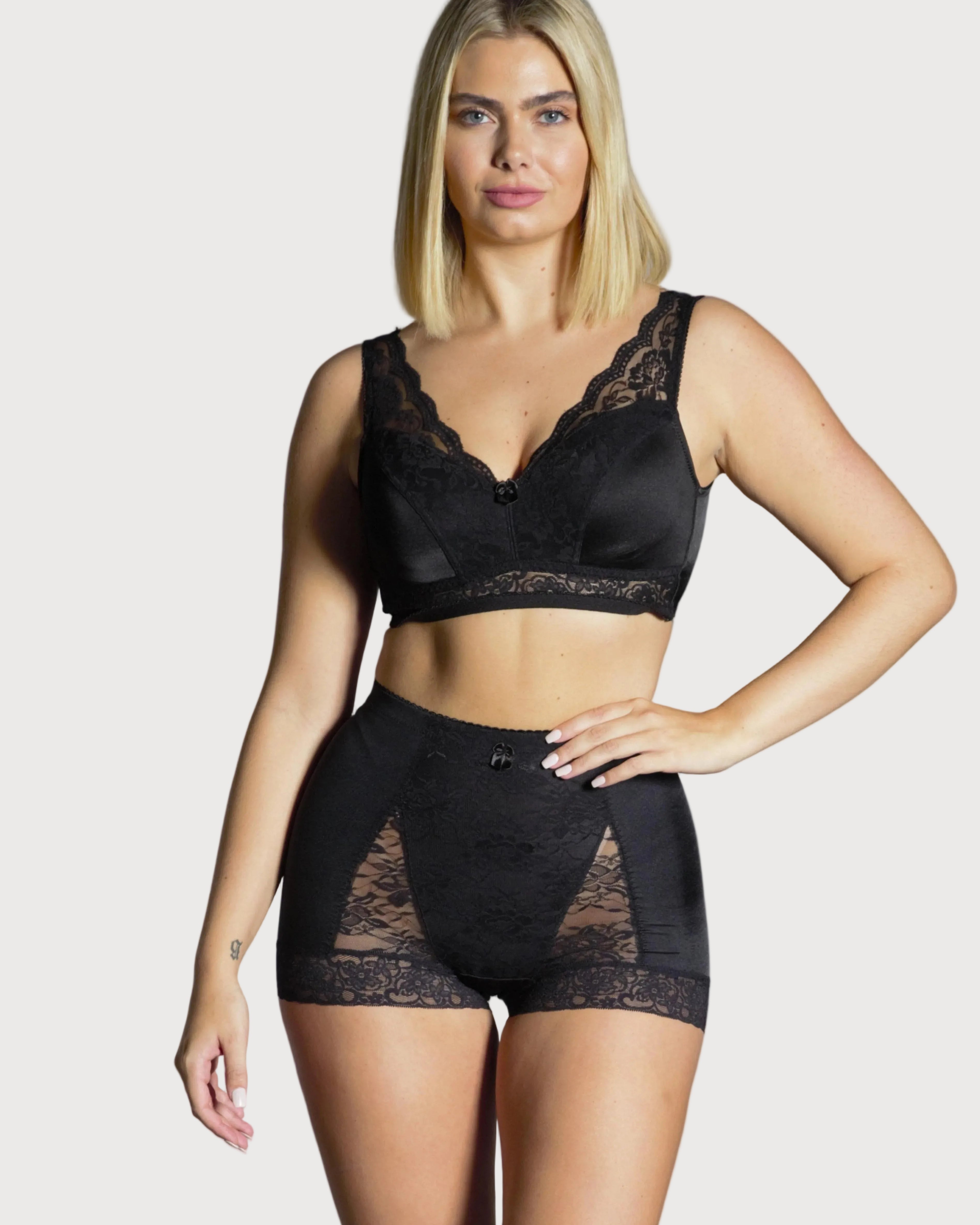 Pin-Up Girl Lace Leisure Bra w/Pads : back front