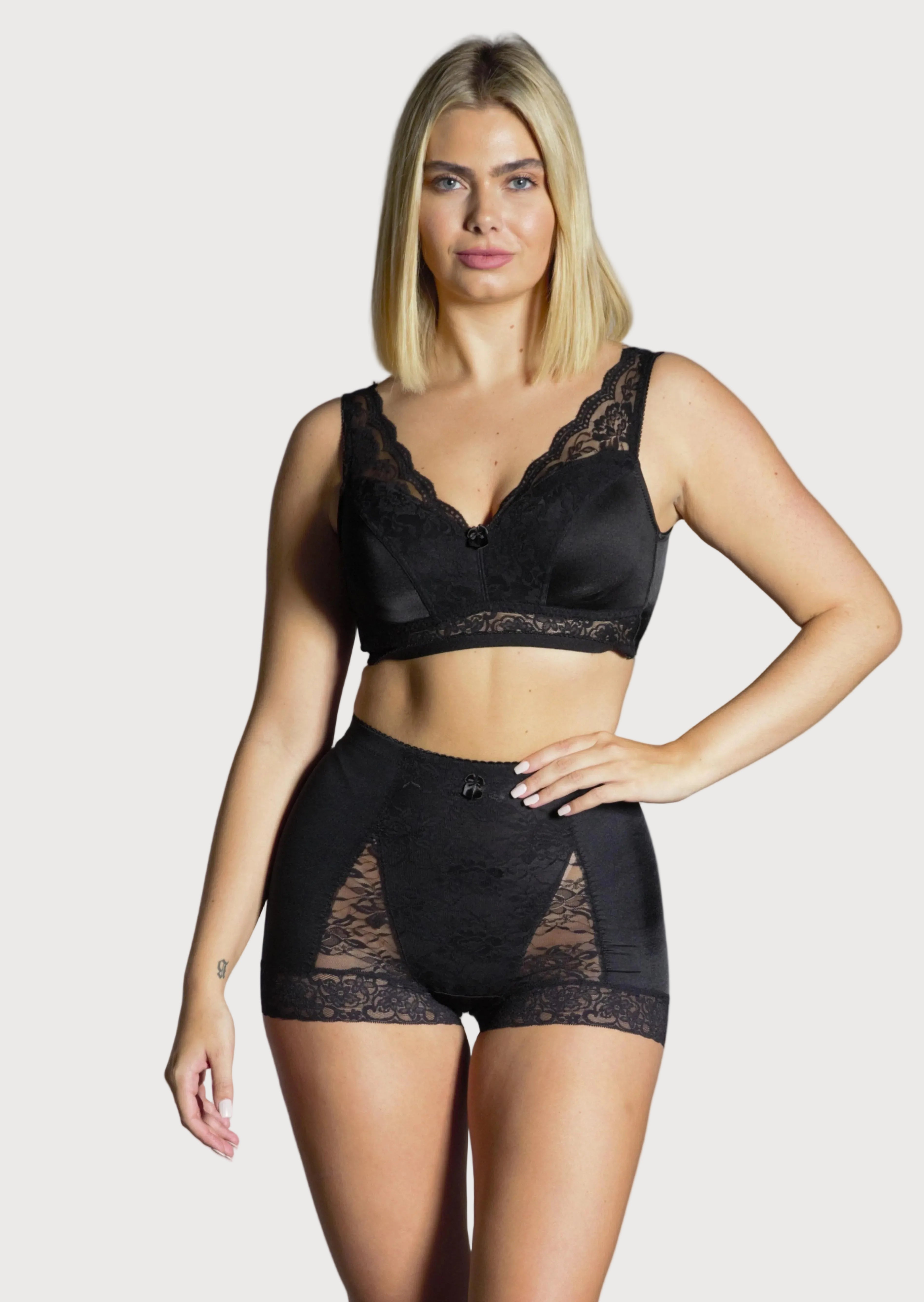 Pin-Up Girl Lace Leisure Bra w/Pads : back front