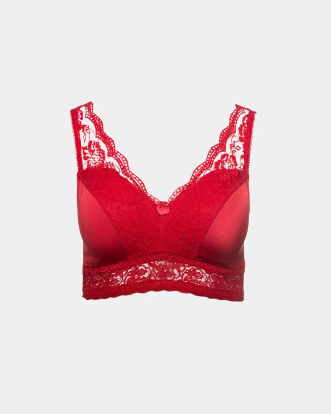 Pin-Up Girl Lace Leisure Bra w/Pads : Beloved red ghost mannequin front