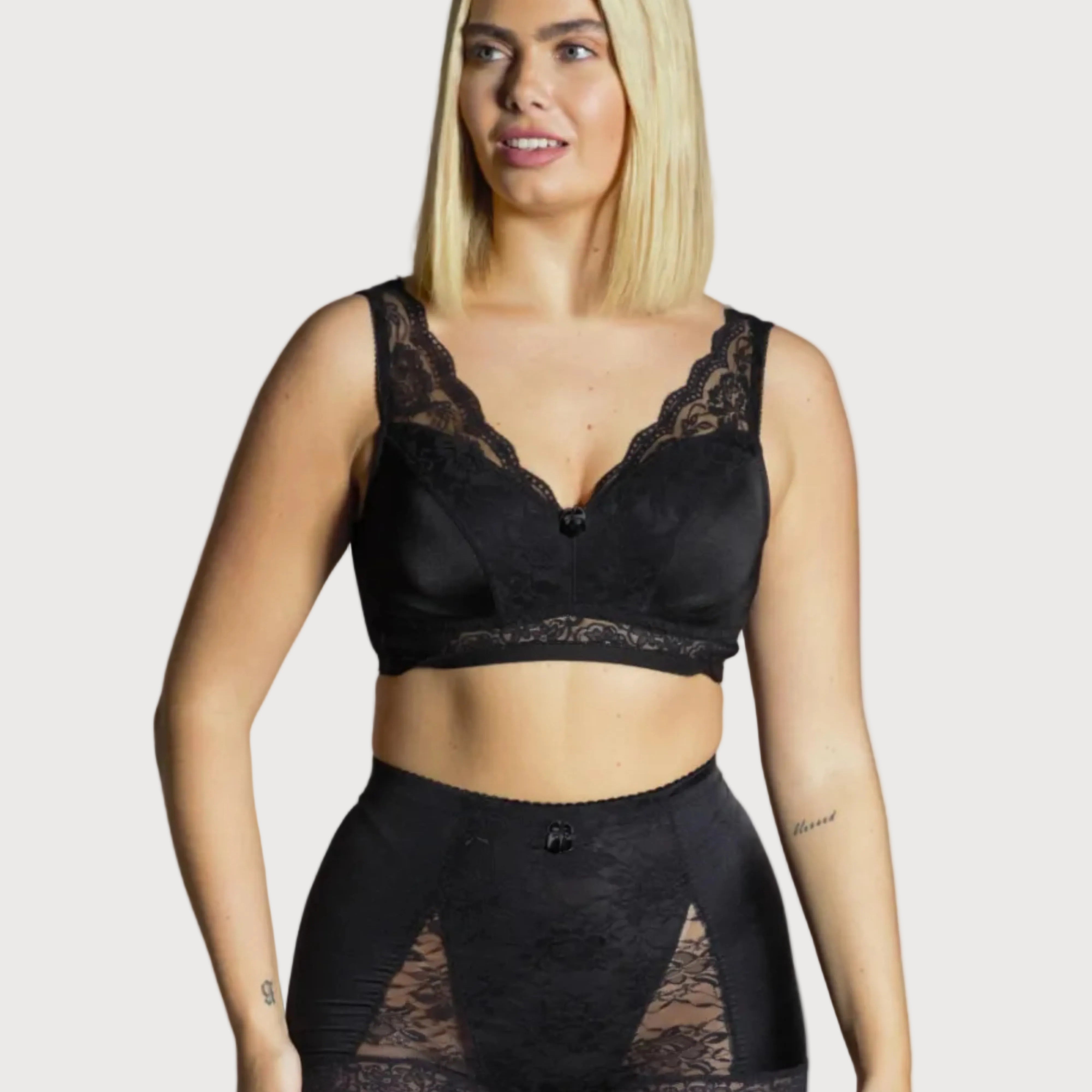 Pin-Up Girl Lace Leisure Bra by Rhonda Shear — wire-free lace leisure bra