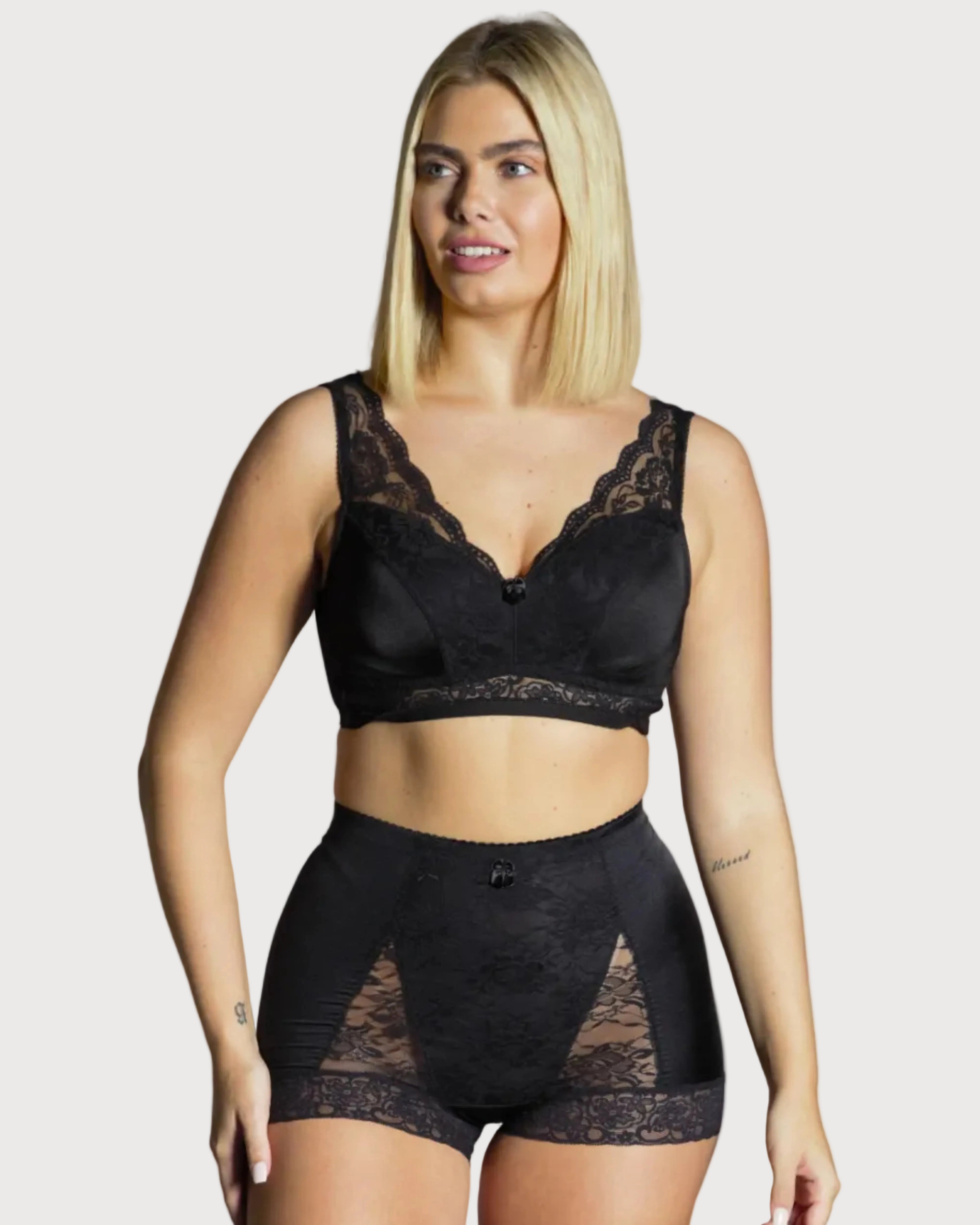 Pin-Up Girl Lace Leisure Bra by Rhonda Shear — wire-free lace leisure bra