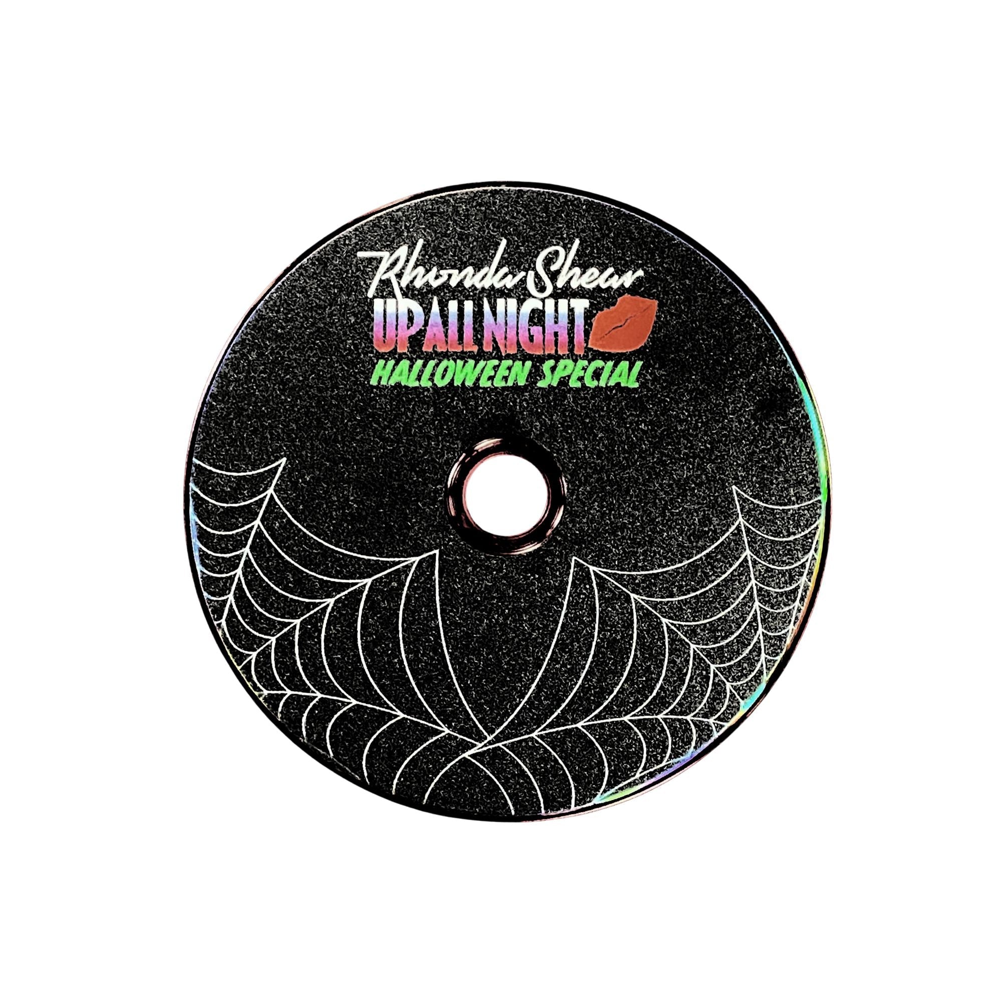 Black DVD with Halloween-themed text and design on a white background