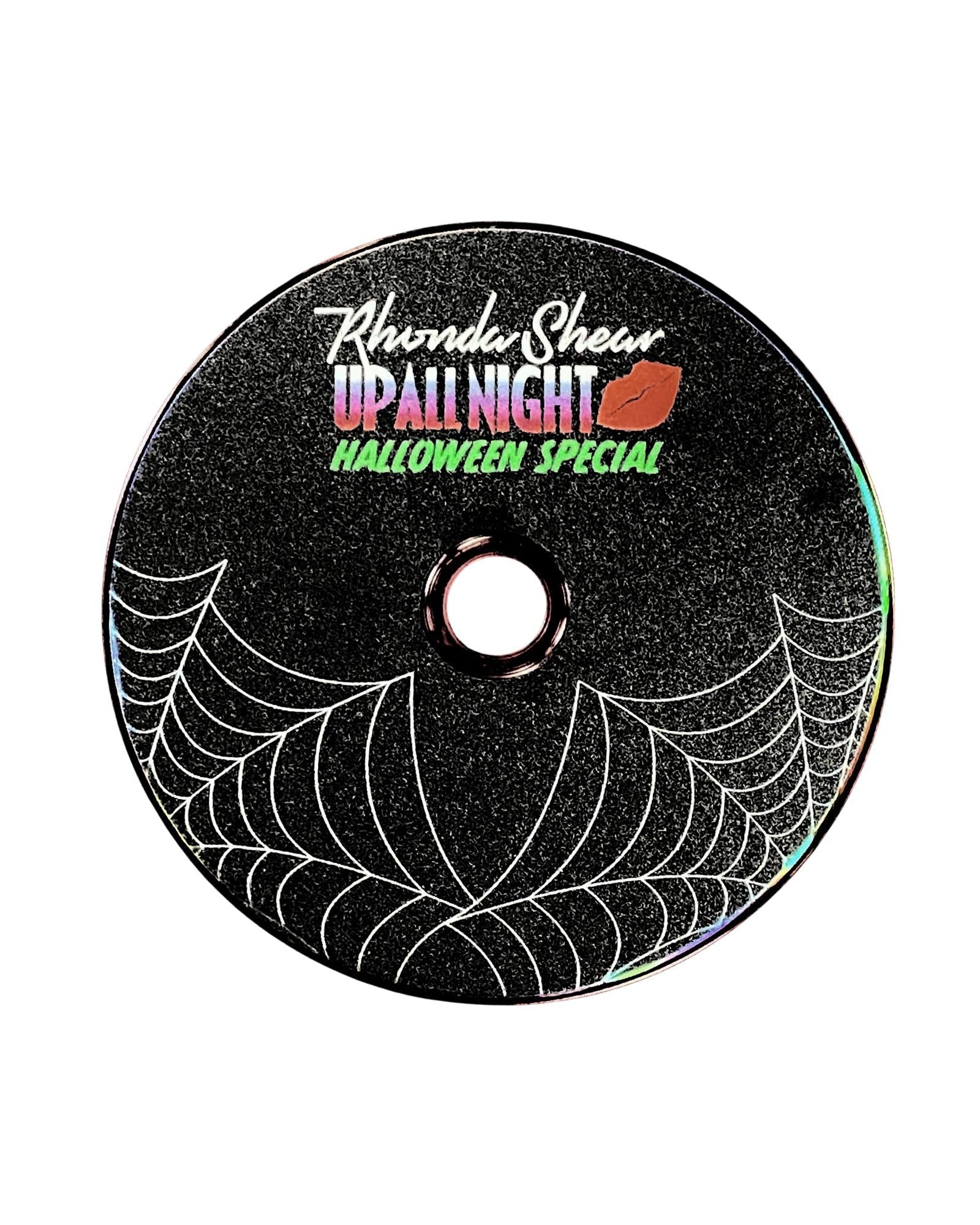 Black DVD with Halloween-themed text and design on a white background