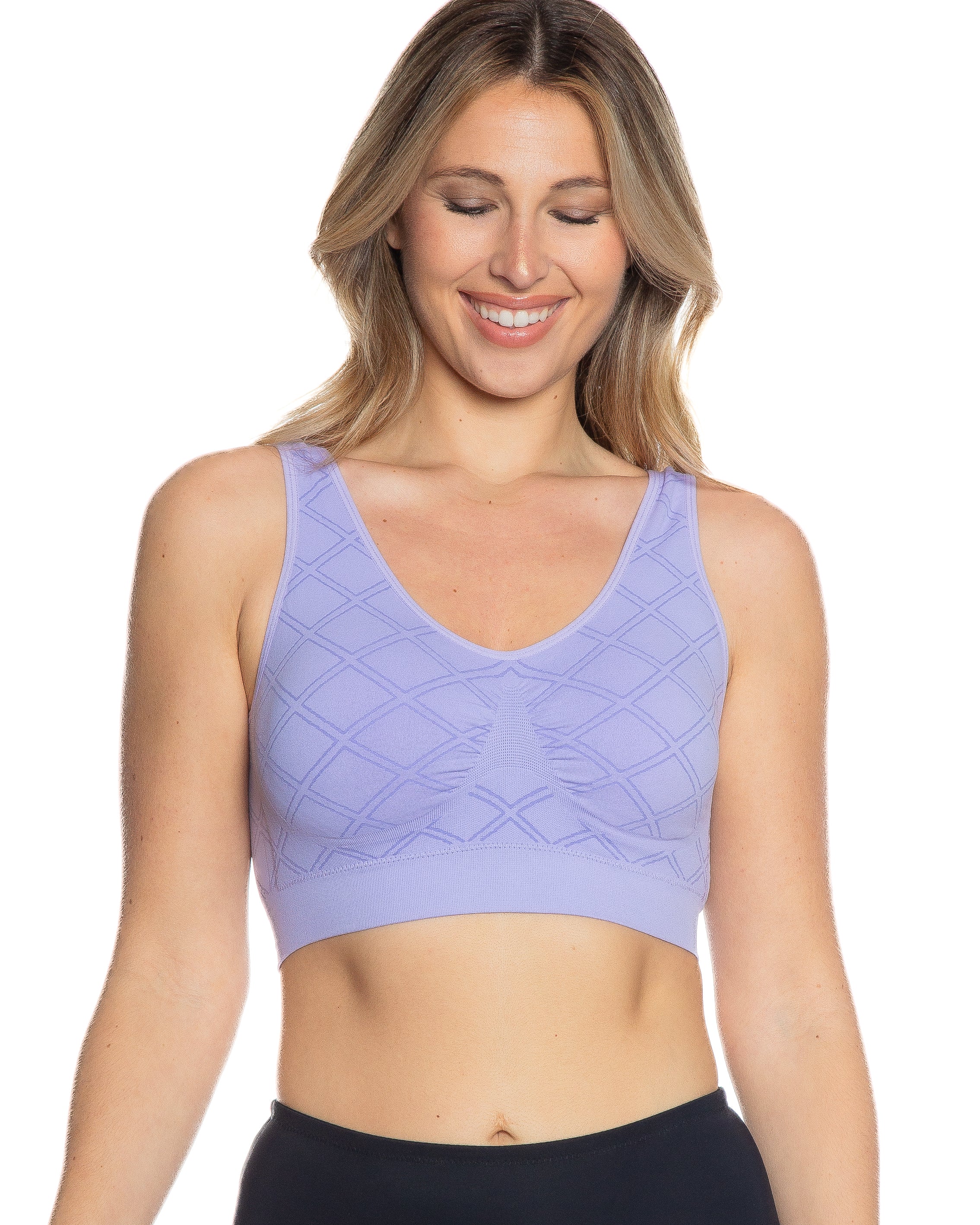 Ahh Bra with Jacquard Diamond Motif - style 9195