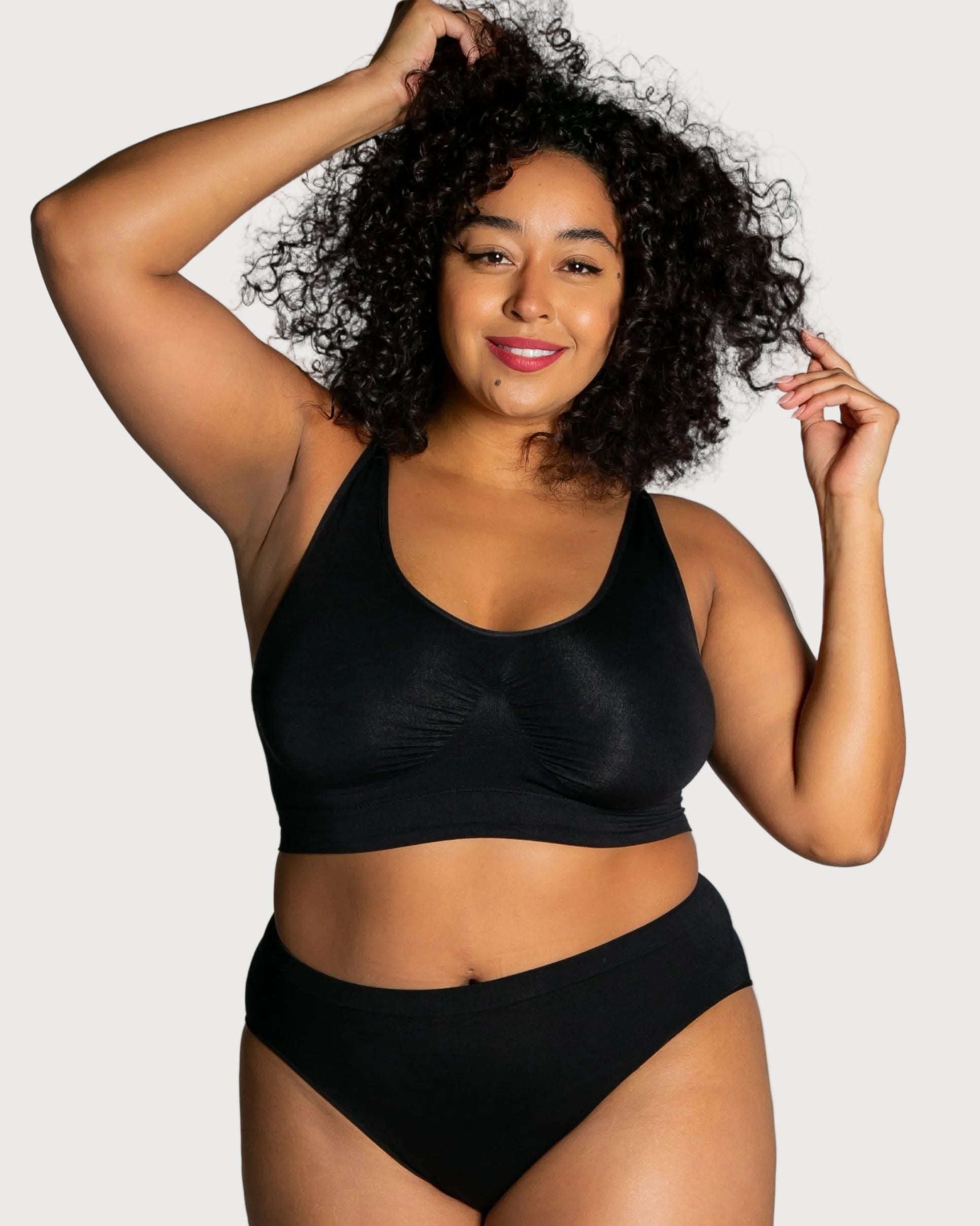 9199 Ahh Bra, Black, padded, with no hooks and eyes