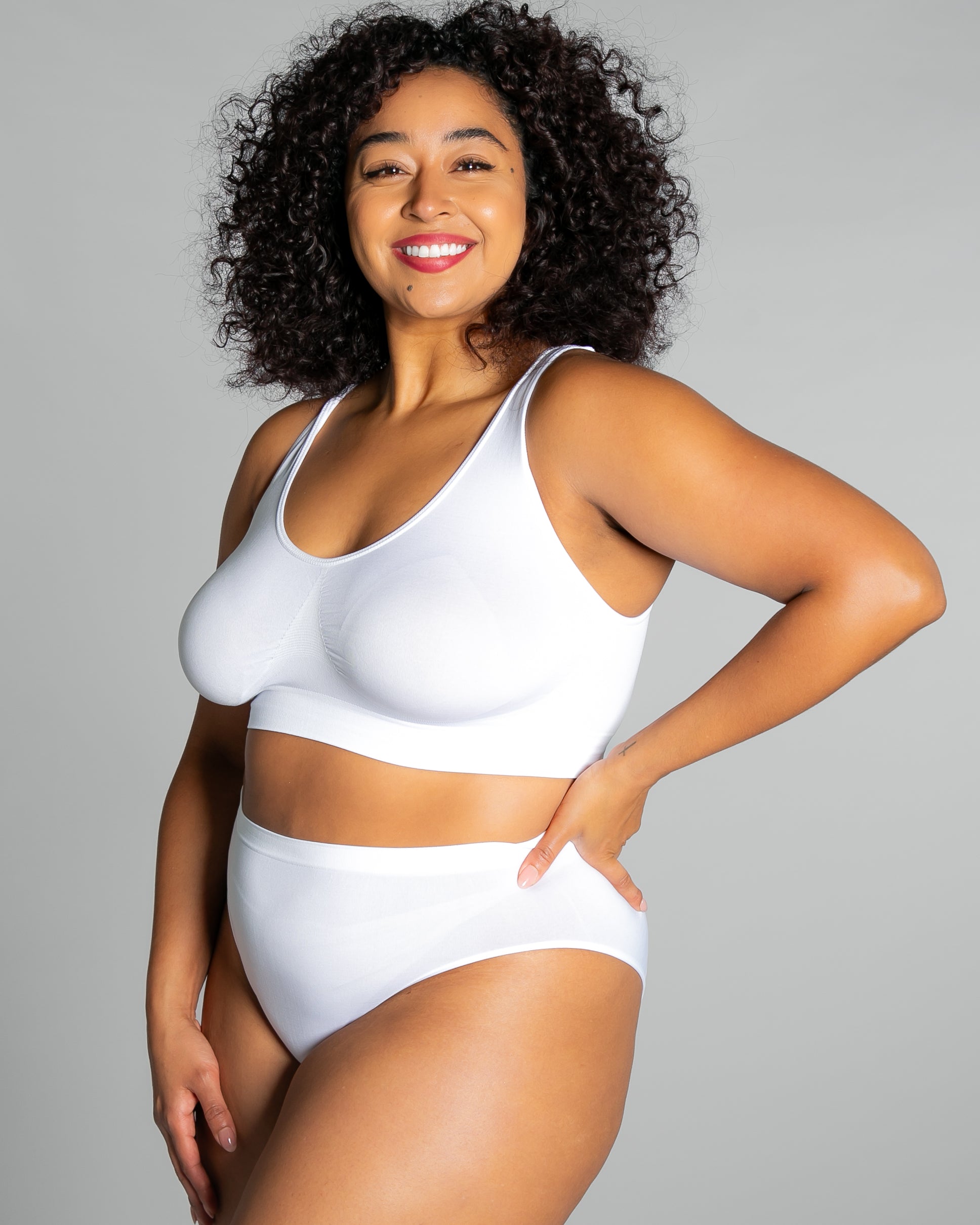9588 white bralette, no pads, no adjustable straps, no hooks and eyes. - AHH BRA