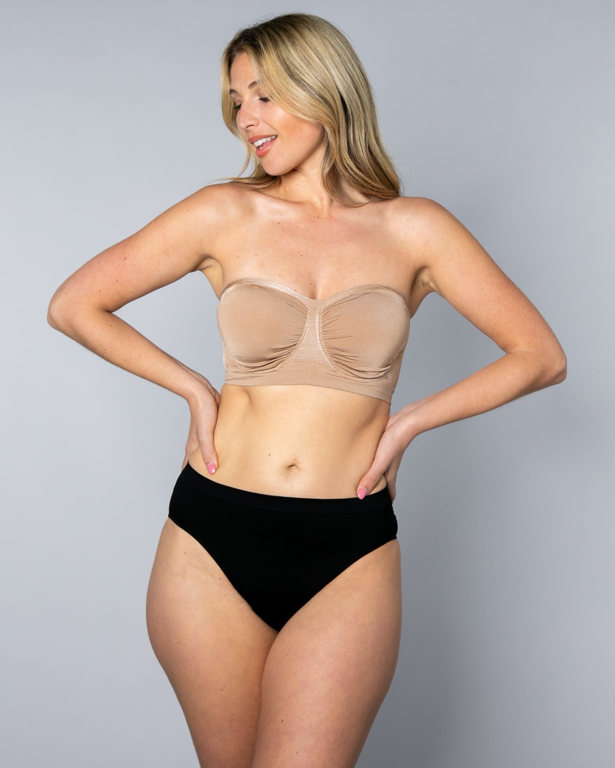 Antimicrobial Sweetheart Neckline Underwire Bandeau Bra_Rhonda_Shear_1