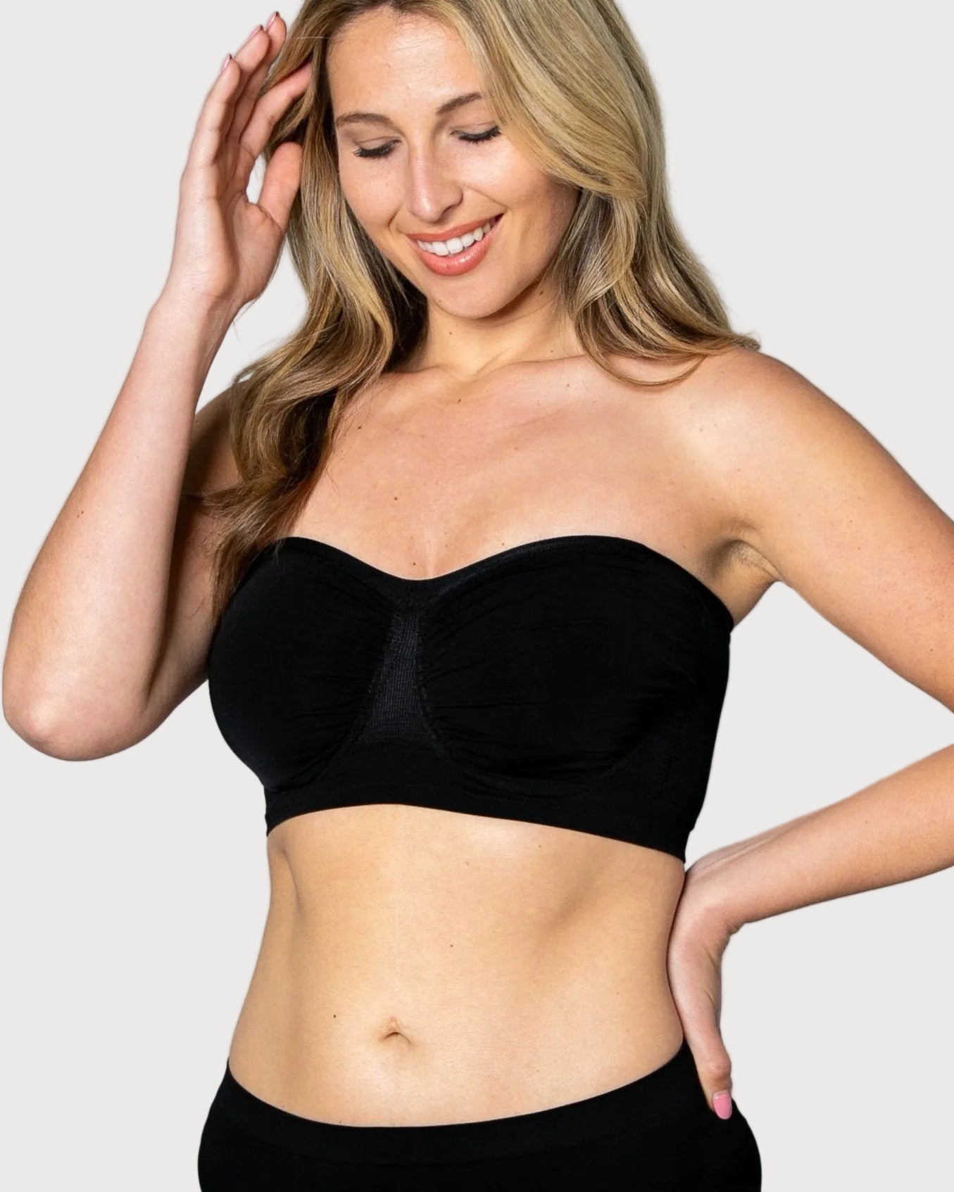 Antimicrobial Sweetheart Neckline Underwire Bandeau Bra_Rhonda_Shear_4