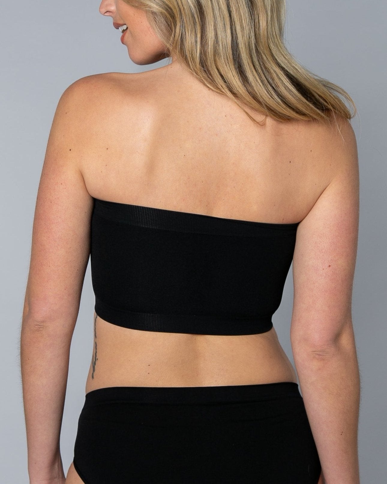 Style 9683 - Angel Seamless Underwire Bandeau Bra with Removable Pads - Black back