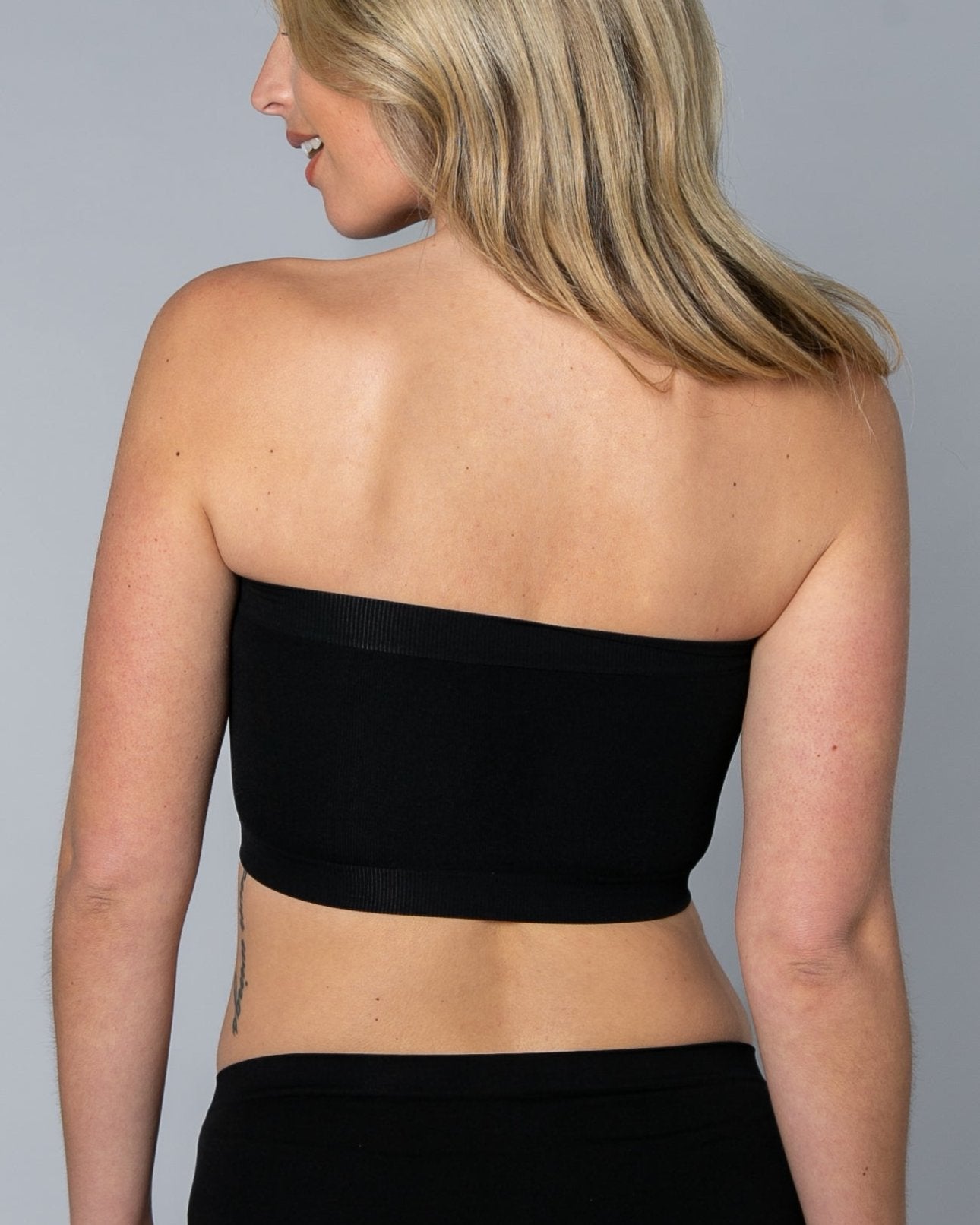 Style 9683 - Angel Seamless Underwire Bandeau Bra with Removable Pads - Black back