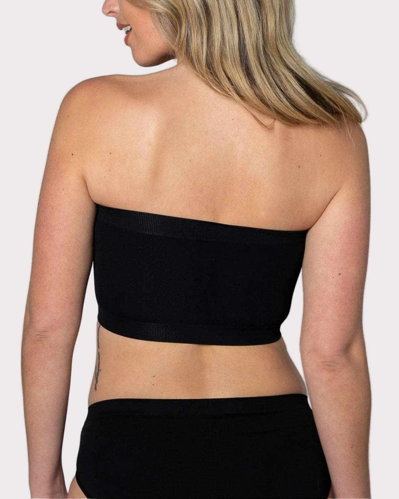 Style 9683 - Angel Seamless Underwire Bandeau Bra with Removable Pads - Black back
