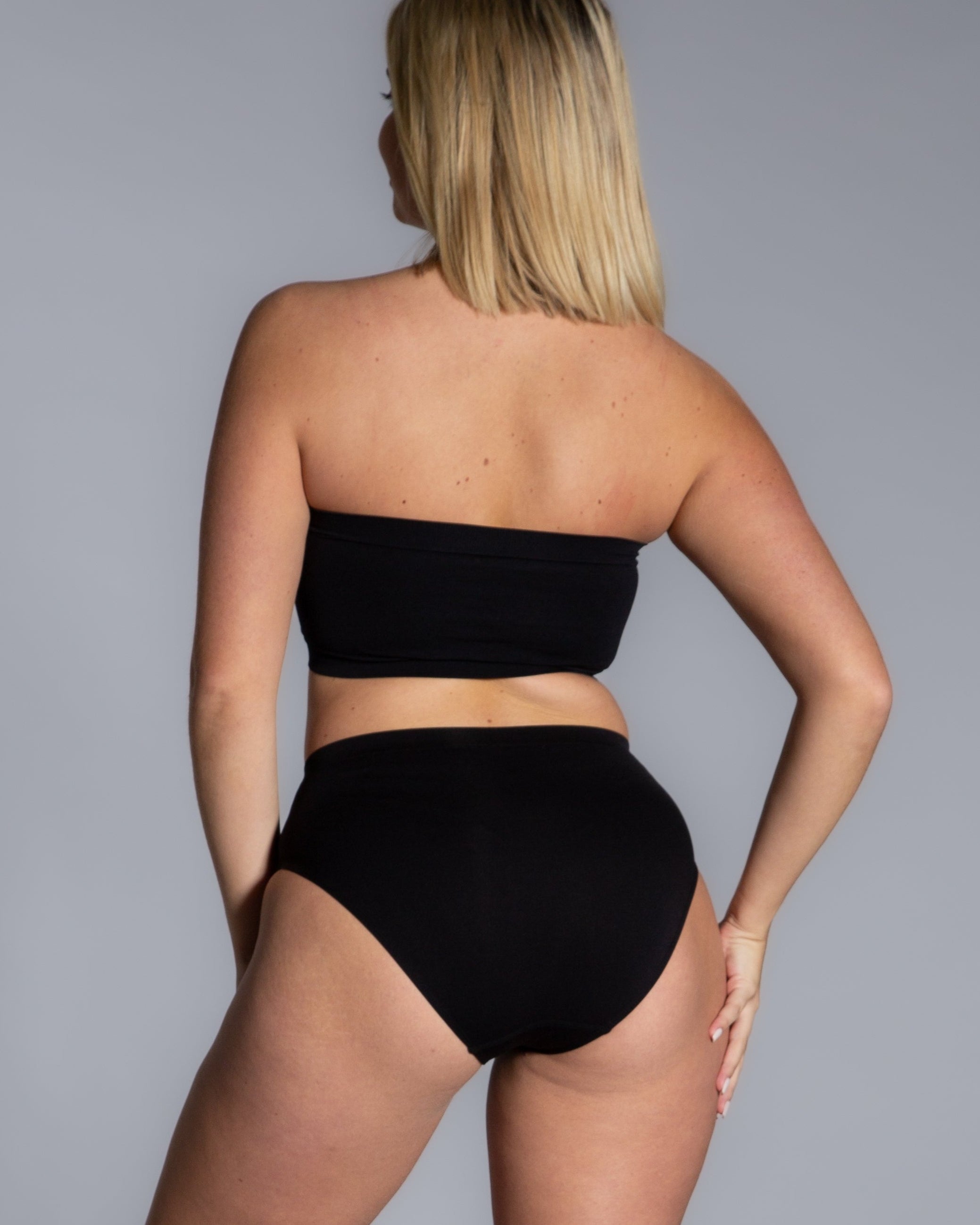 Style 9685  - Angel Seamless Underwire Bandeau Bra - Black back