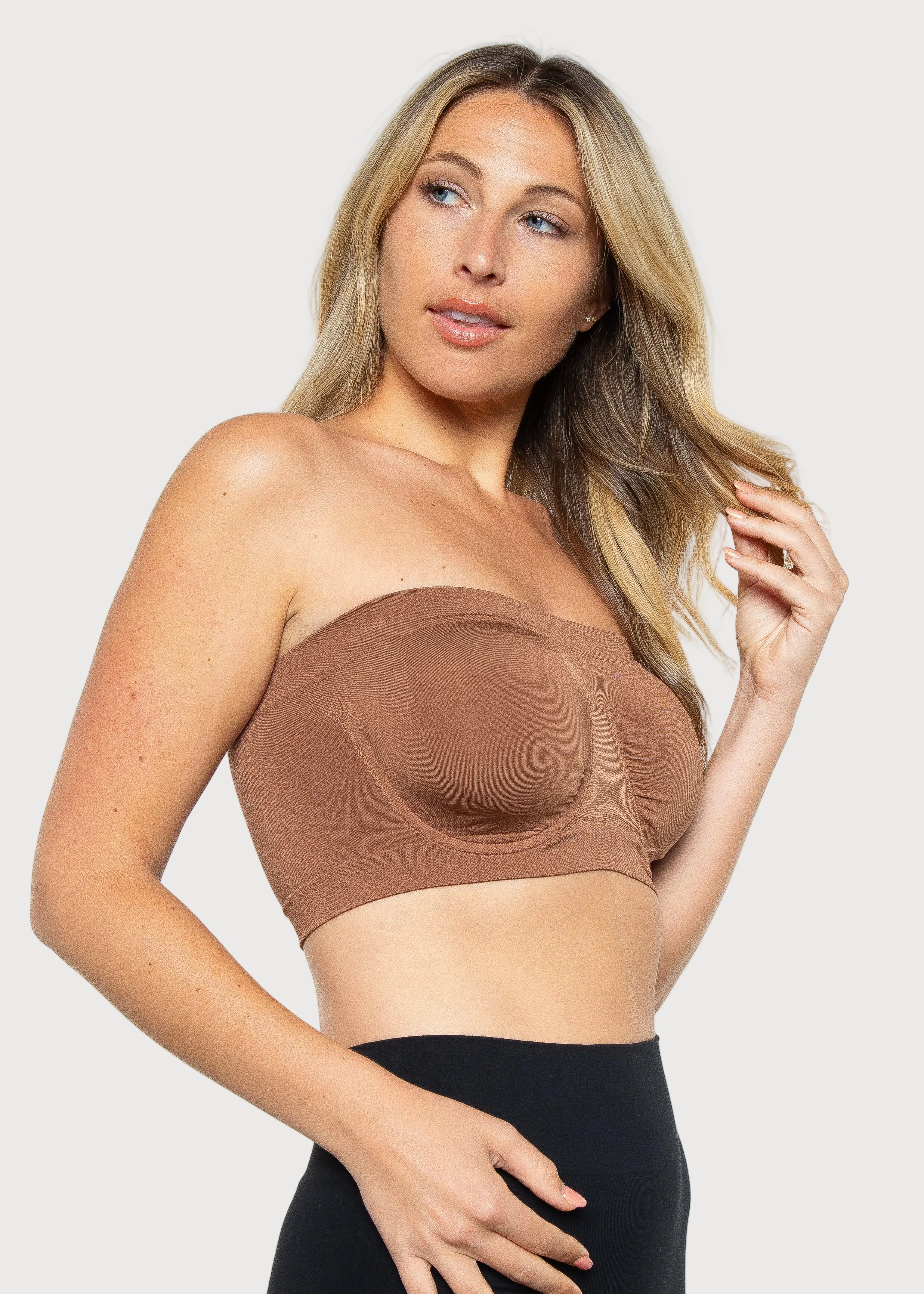 Clay Angel Seamless Underwire Bandeau Bra by Rhonda Shear — alternate view
