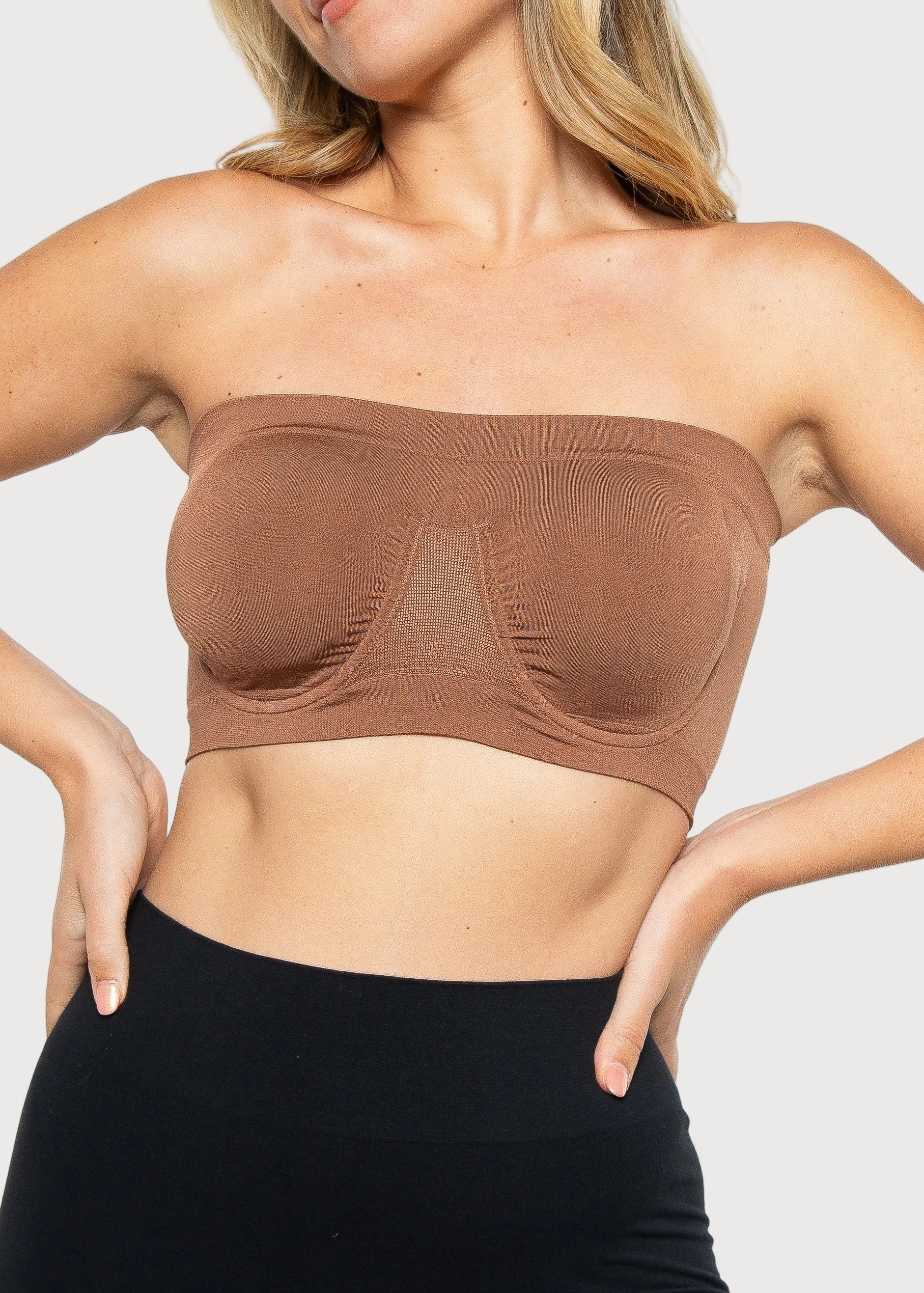 Clay Angel Seamless Underwire Bandeau Bra by Rhonda Shear — alternate view