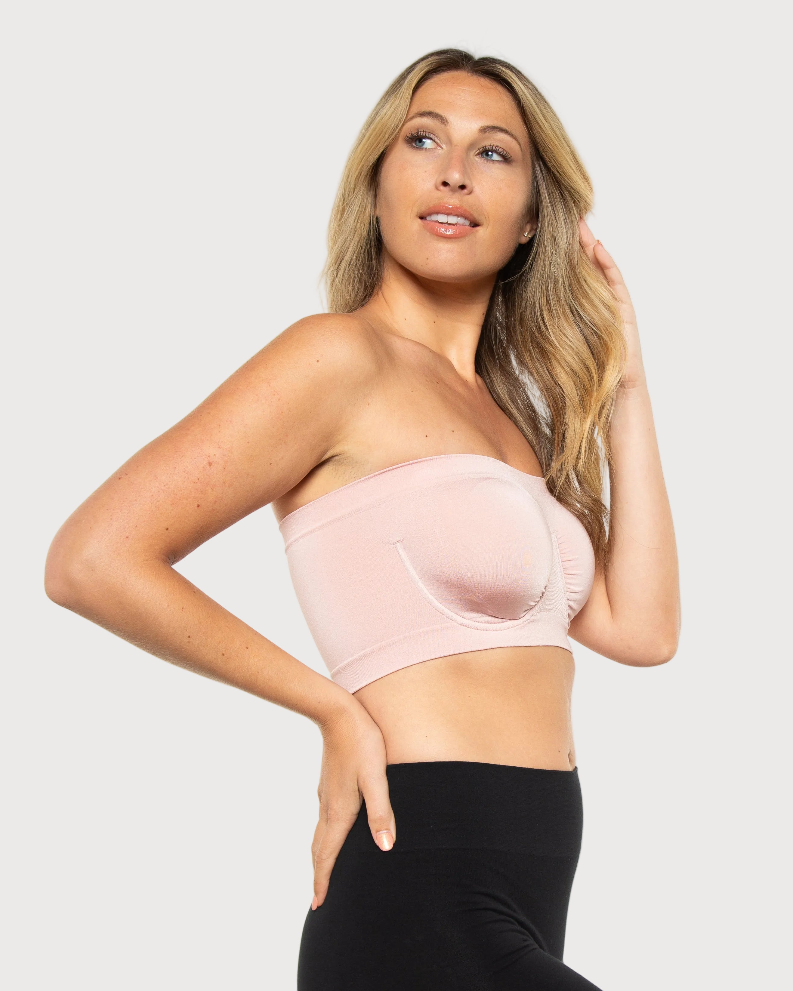 Dusty Rose Angel Seamless Underwire Bandeau Bra by Rhonda Shear — alternate view