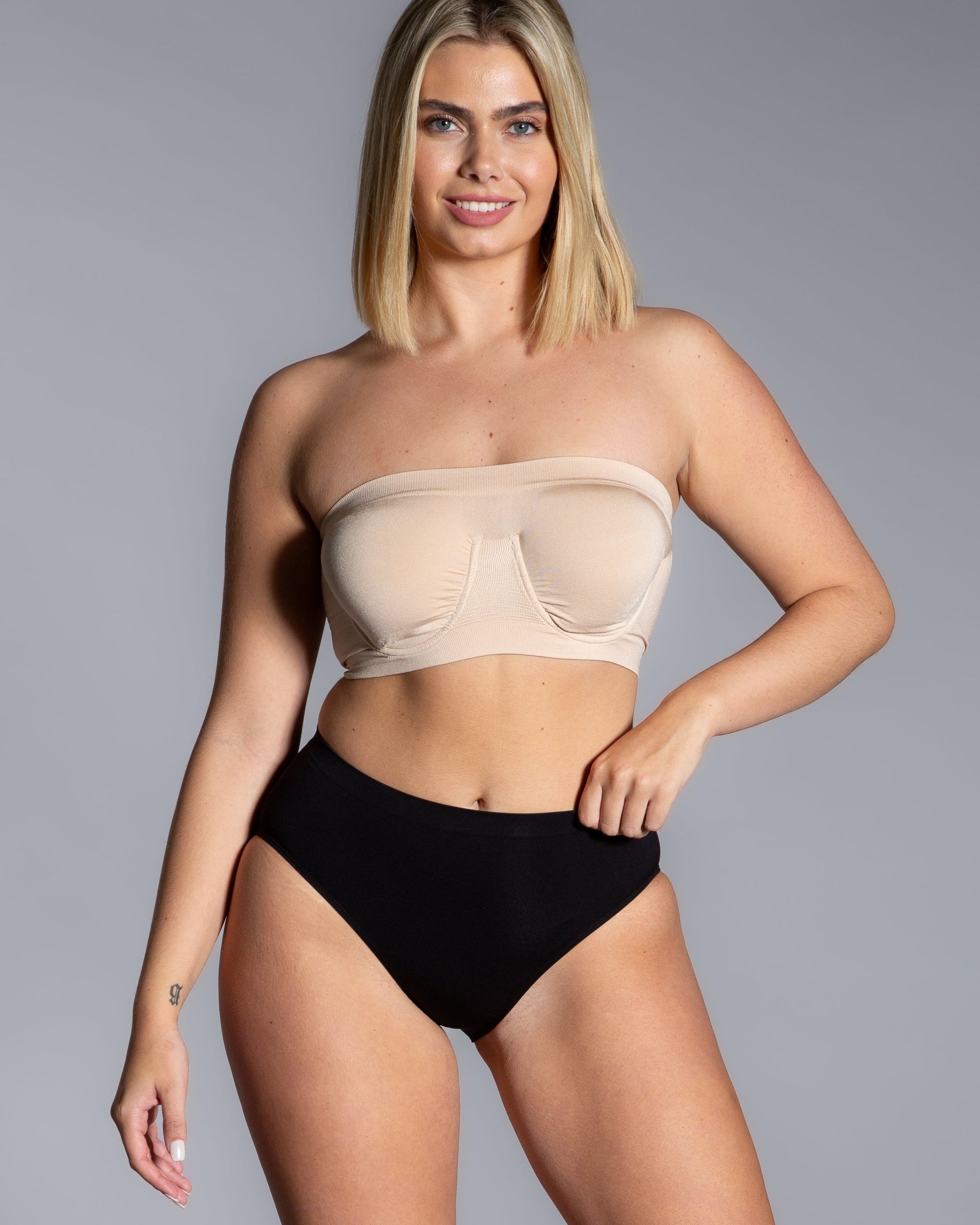 Style 9685  - Angel Seamless Underwire Bandeau Bra - Light Beige - Front